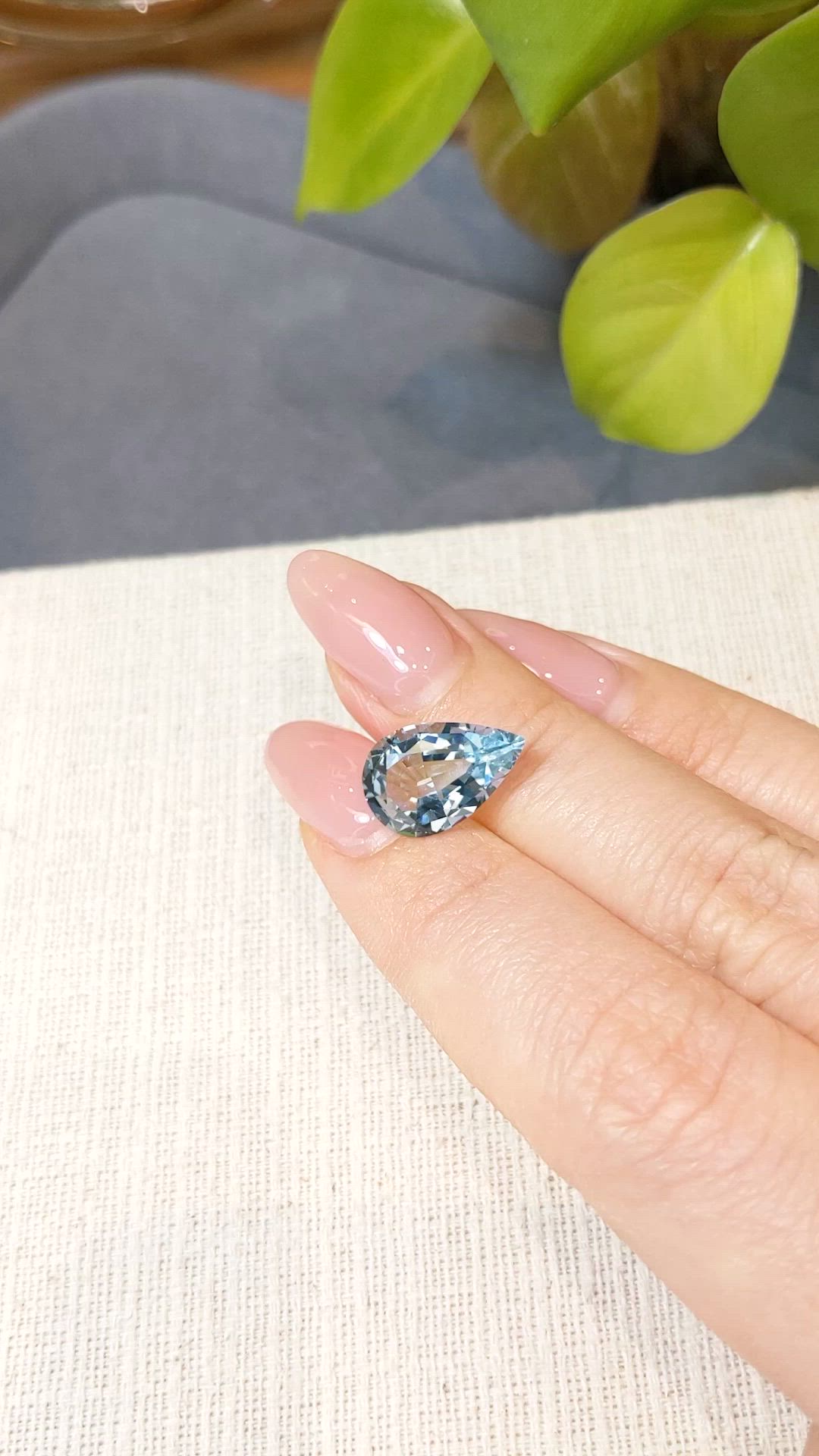 3.81 Ct. Blue Aquamarine from Brazil Size Video