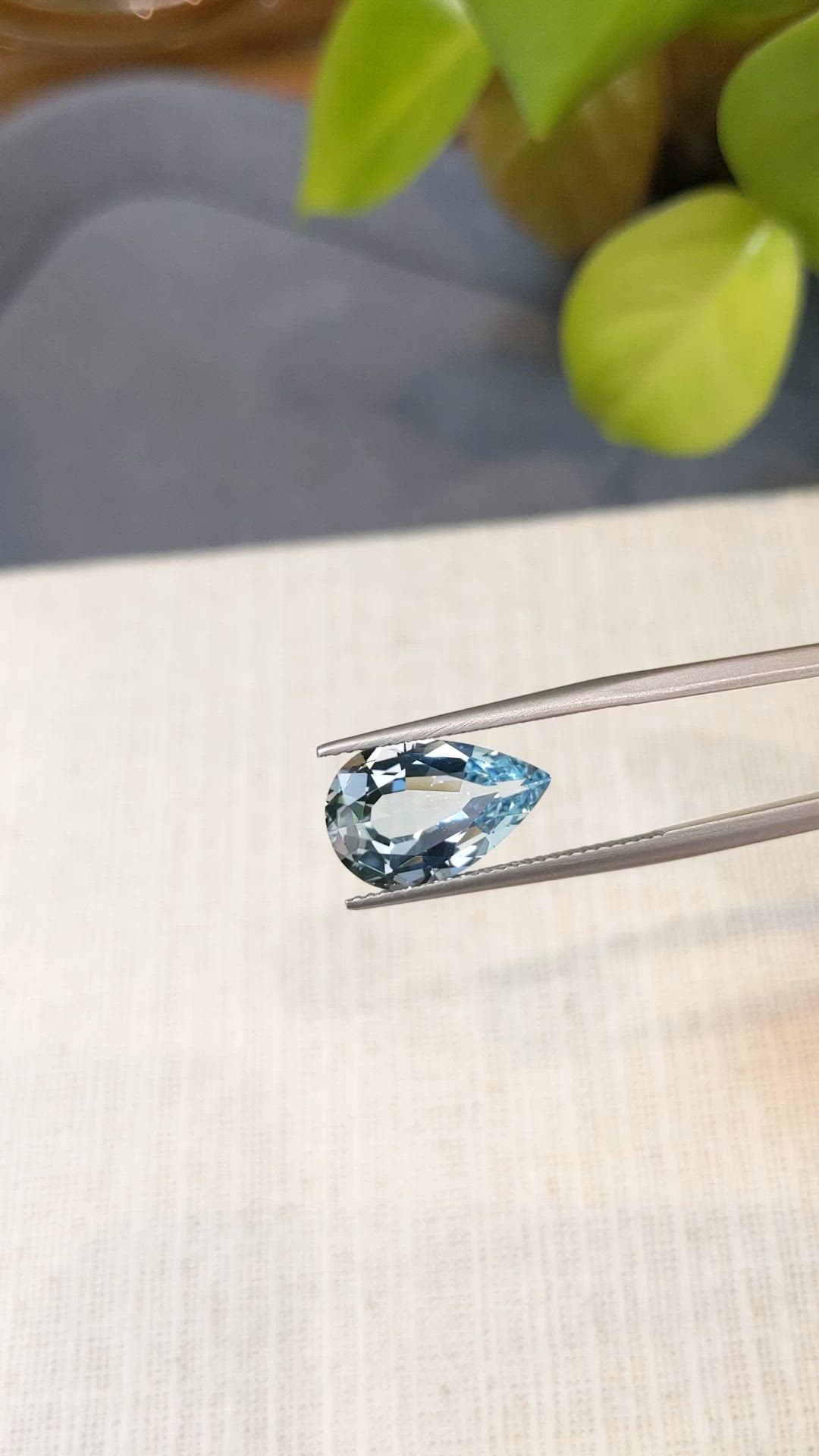 3.81 Ct. Blue Aquamarine from Brazil Size Video