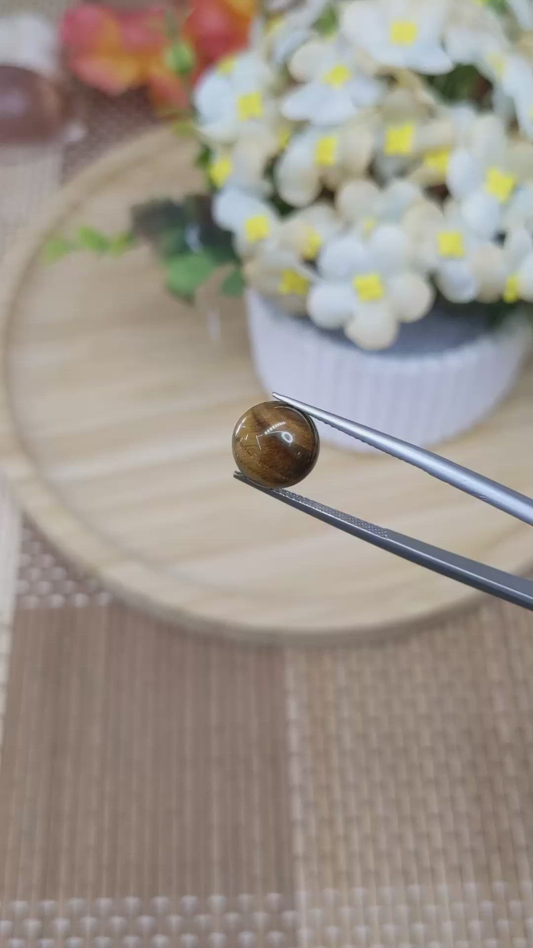 4.59 Ct. Cabochon Tiger's Eye from South Africa Size Video