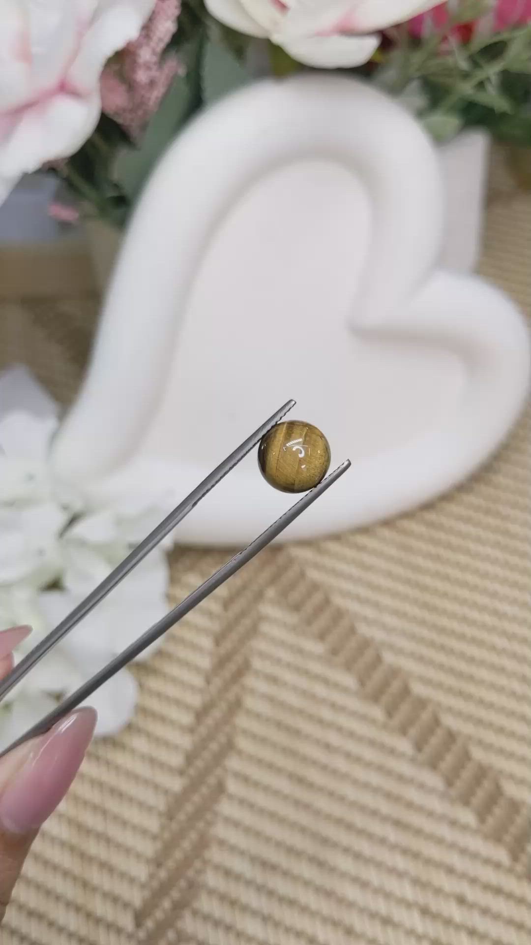4.42 Ct. Cabochon Tiger's Eye from South Africa Size Video