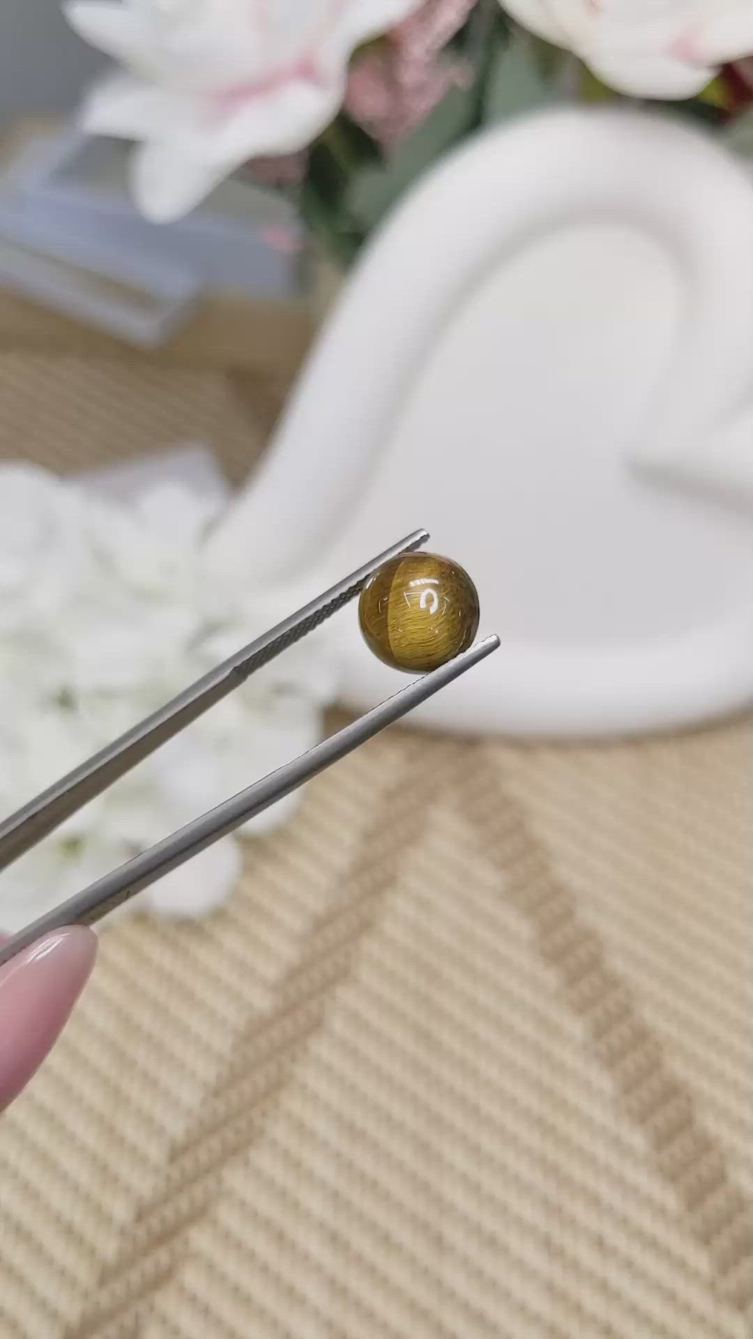 4.57 Ct. Cabochon Tiger's Eye from South Africa Size Video