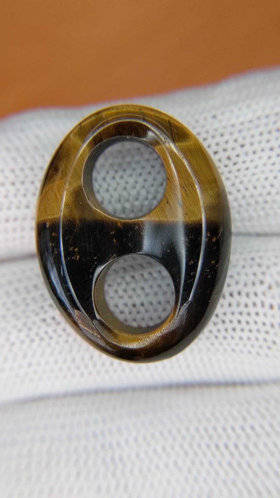 23.85 Ct. Cabochon Tiger's Eye from South Africa Size Video