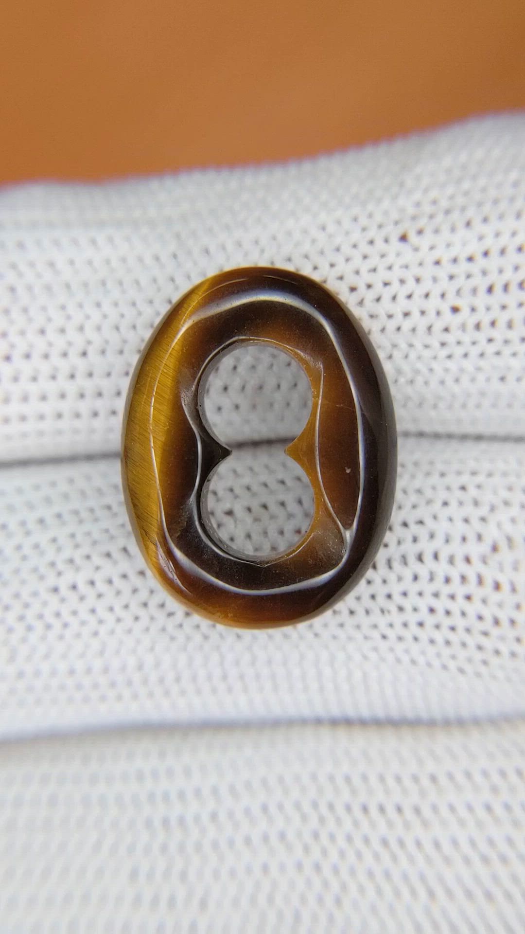 9.91 Ct. Cabochon Tiger's Eye from South Africa Size Video
