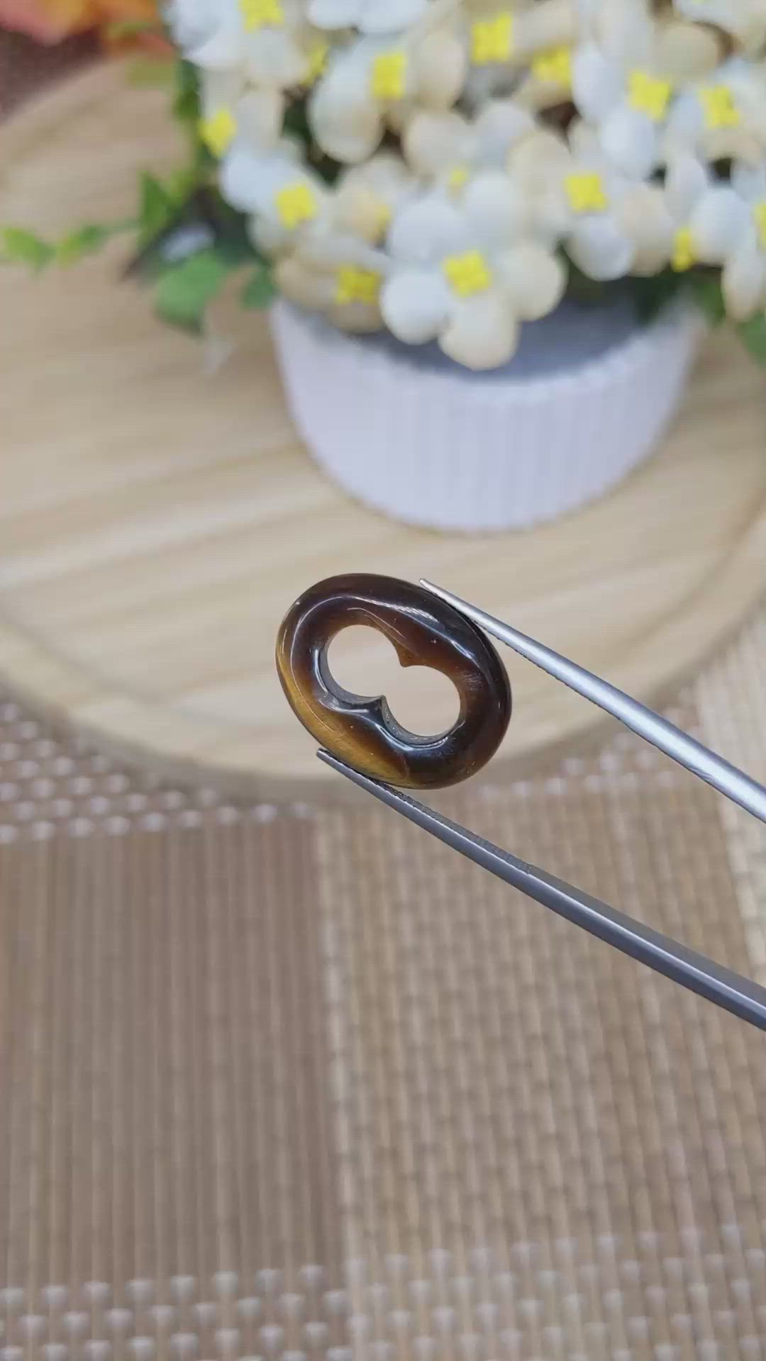 9.91 Ct. Cabochon Tiger's Eye from South Africa Size Video