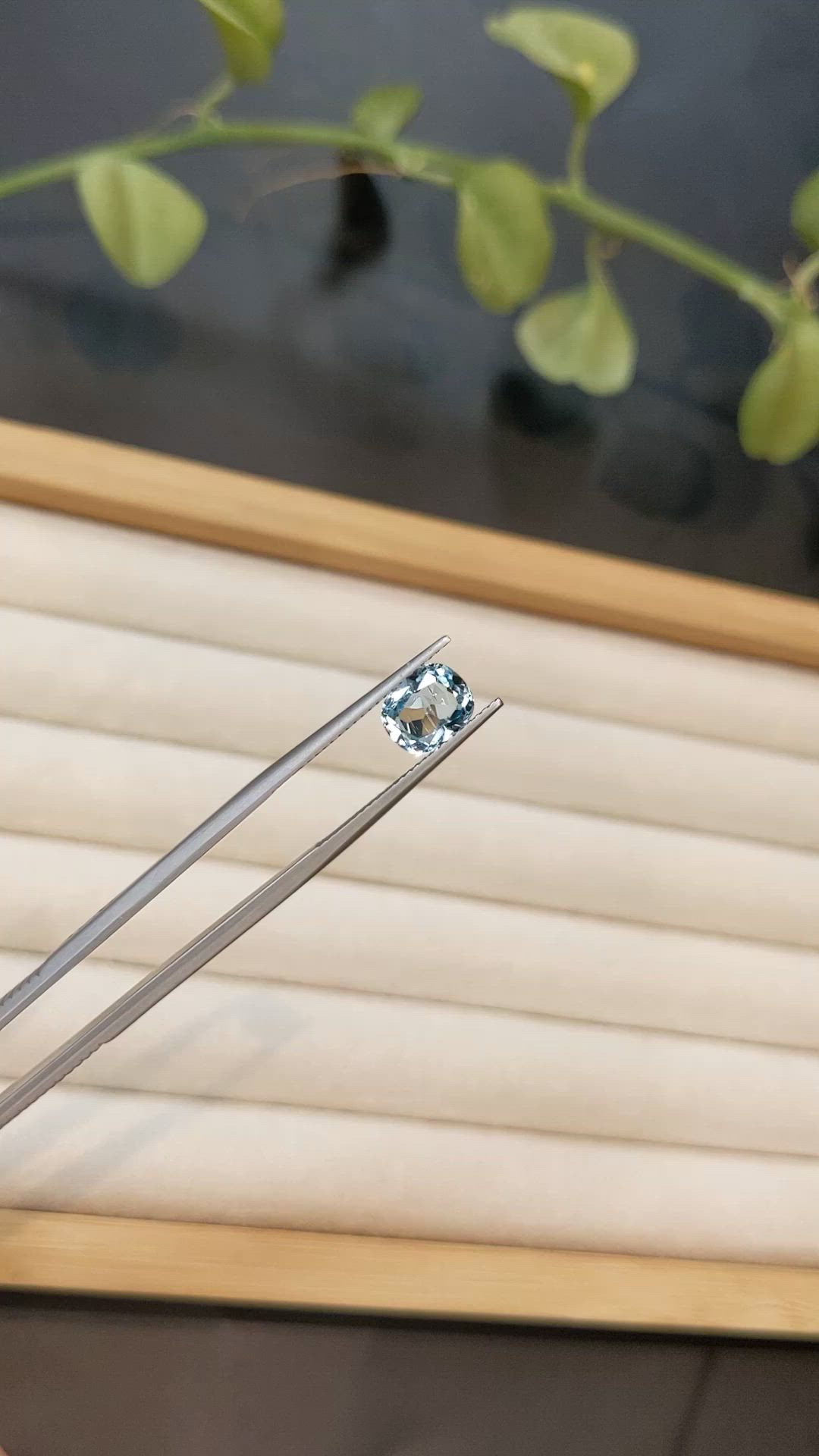 1.53 Ct. Blue Aquamarine from Brazil Size Video