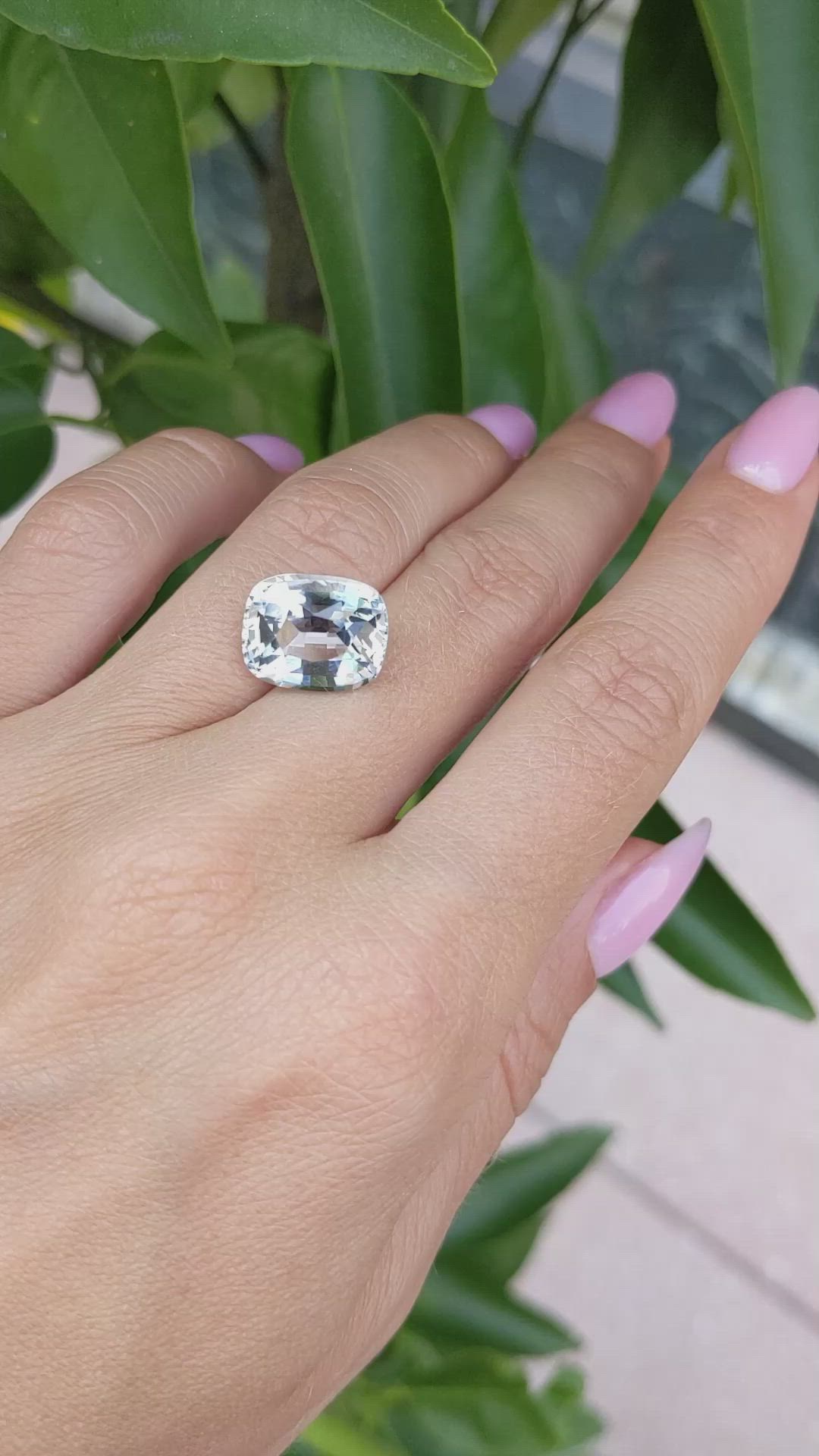 6.66 Ct. Aquamarine from Ceylon (Sri Lanka) Size Video