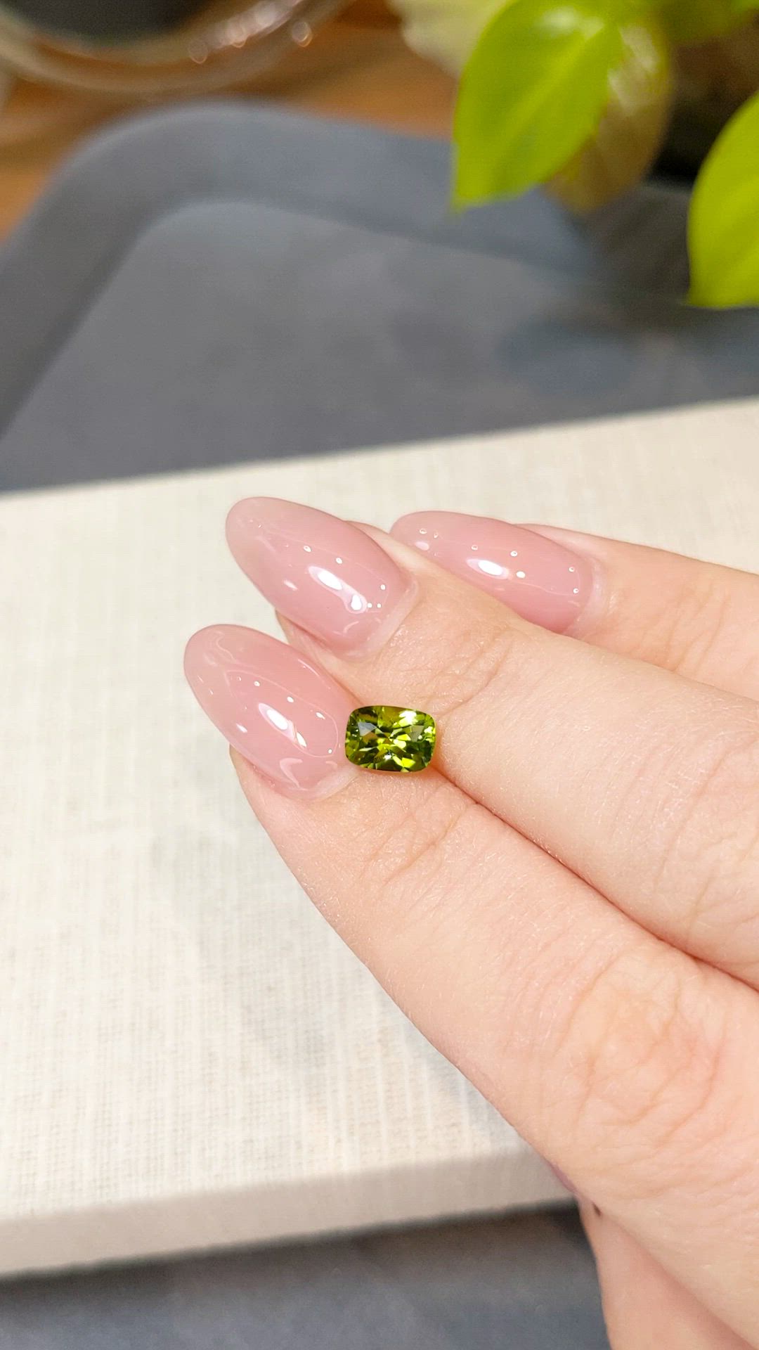 1.06 Ct. Green (Lime Green) Peridot from Burma (Myanmar) Size Video