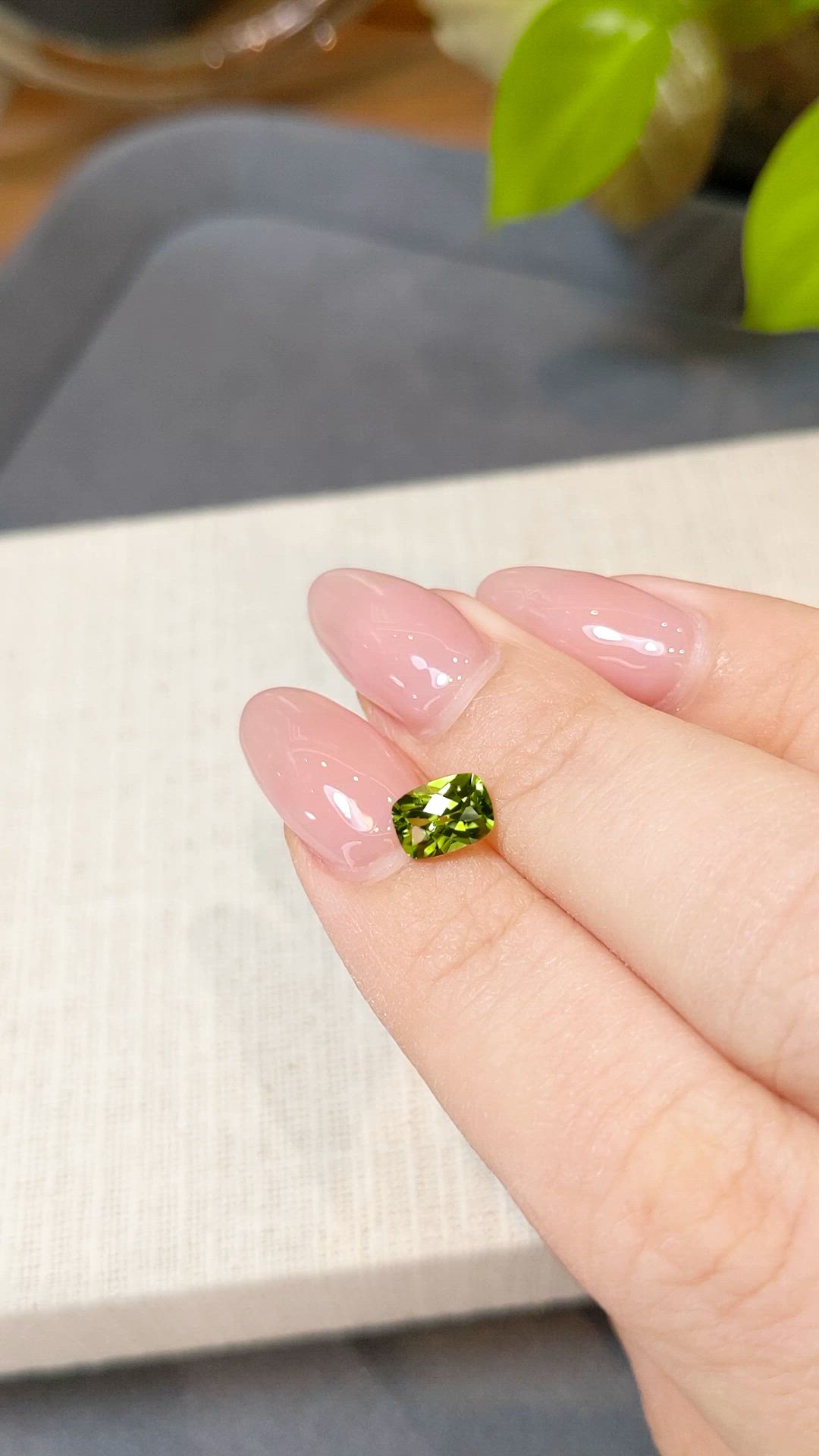 1.06 Ct. Green (Lime Green) Peridot from Burma (Myanmar) Size Video