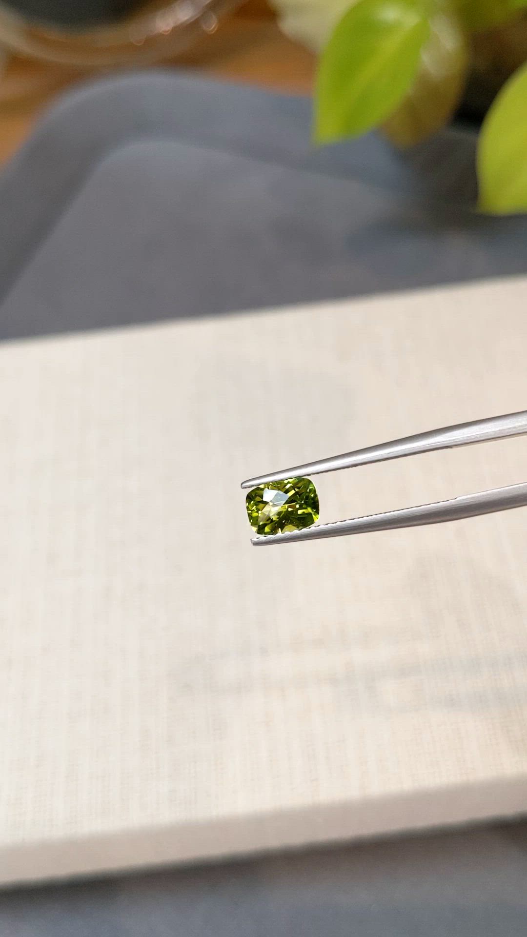1.06 Ct. Green (Lime Green) Peridot from Burma (Myanmar) Size Video