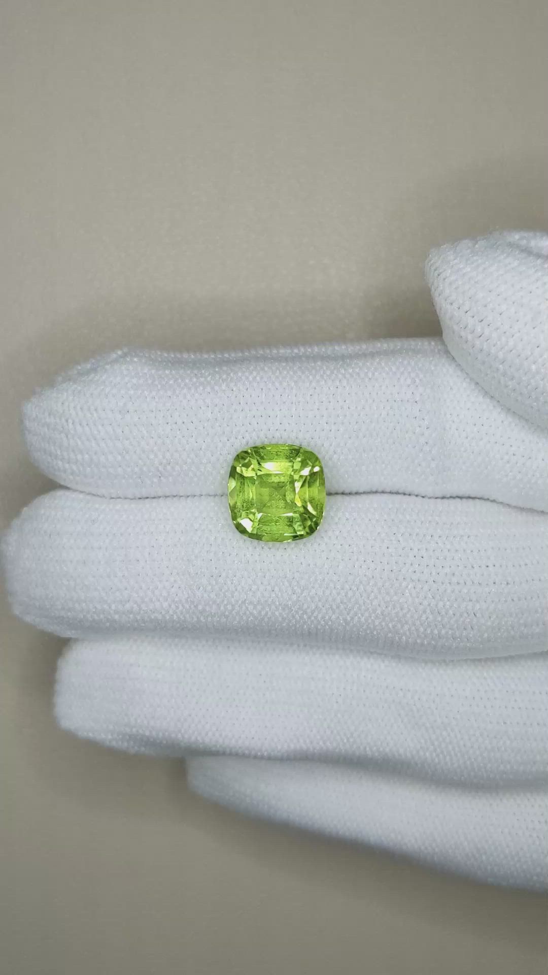 4.73 Ct. Yellowish Green Peridot from Pakistan Size Video