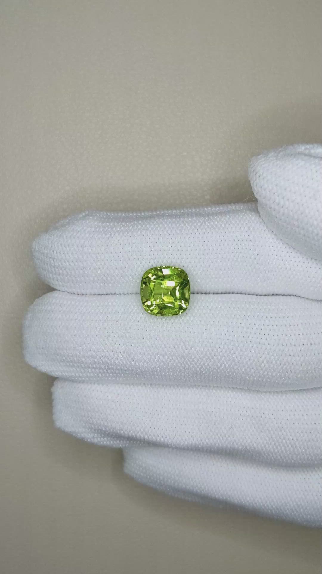 3.93 Ct. Green (Lime Green) Peridot from Pakistan Size Video