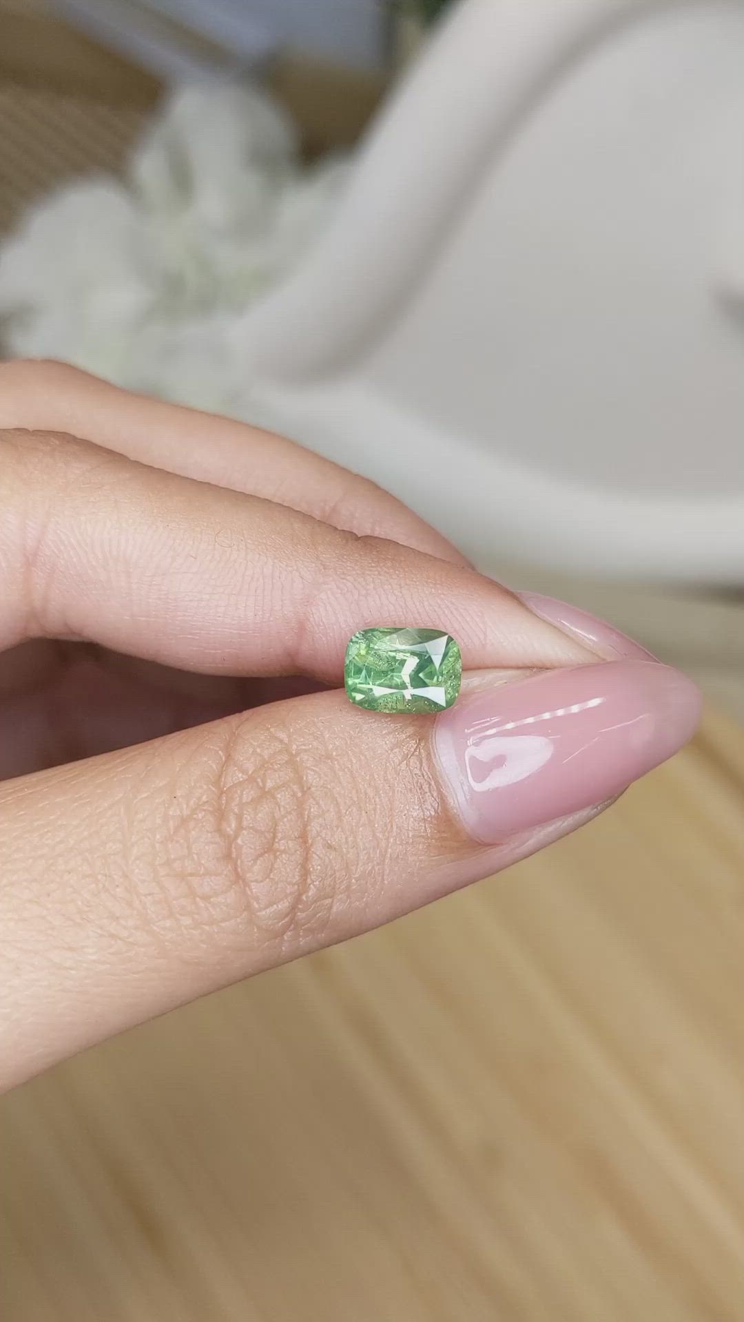 2.31 Ct. Green Chrysoberyl from Ceylon (Sri Lanka) Size Video