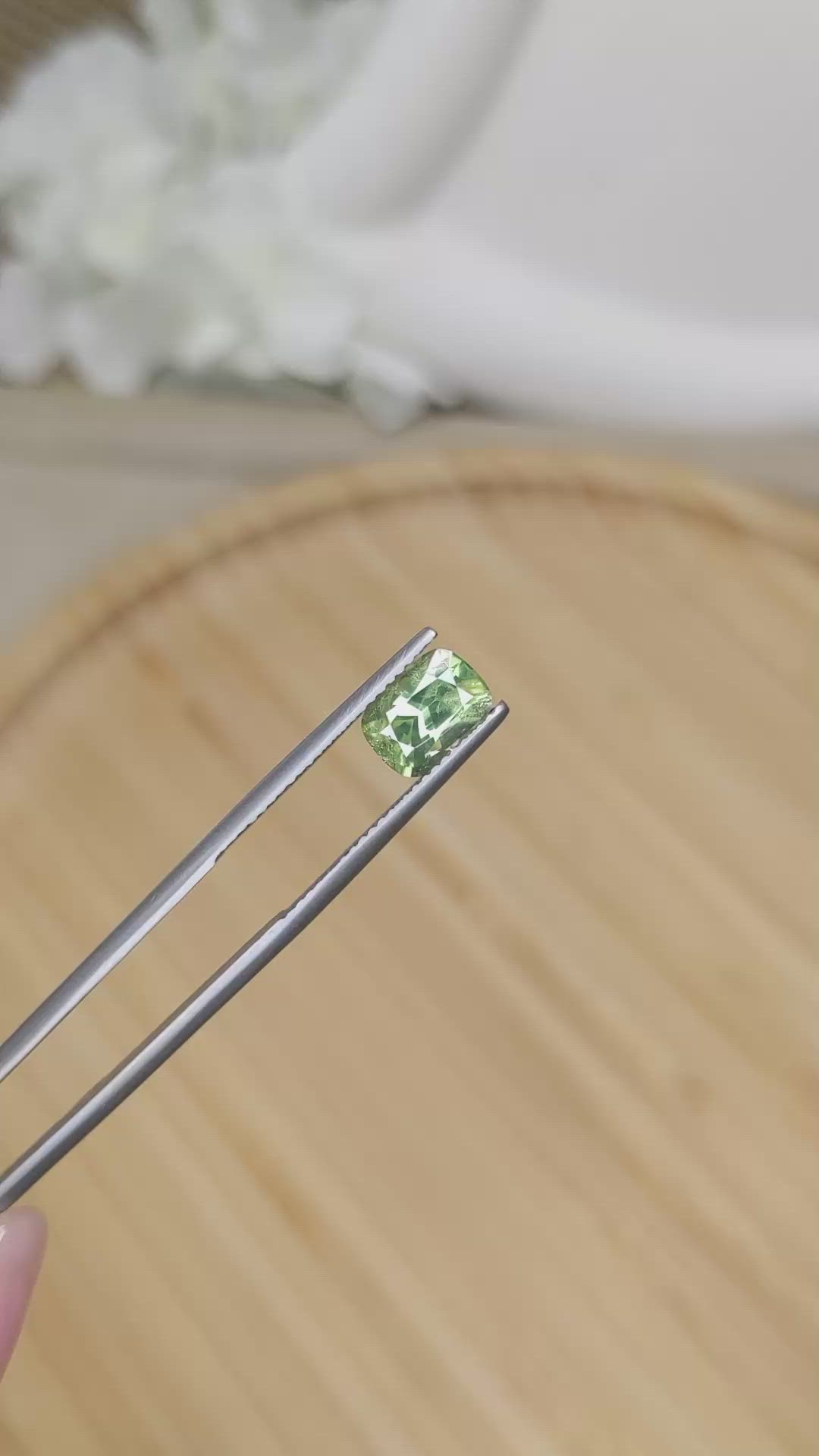 2.31 Ct. Green Chrysoberyl from Ceylon (Sri Lanka) Size Video