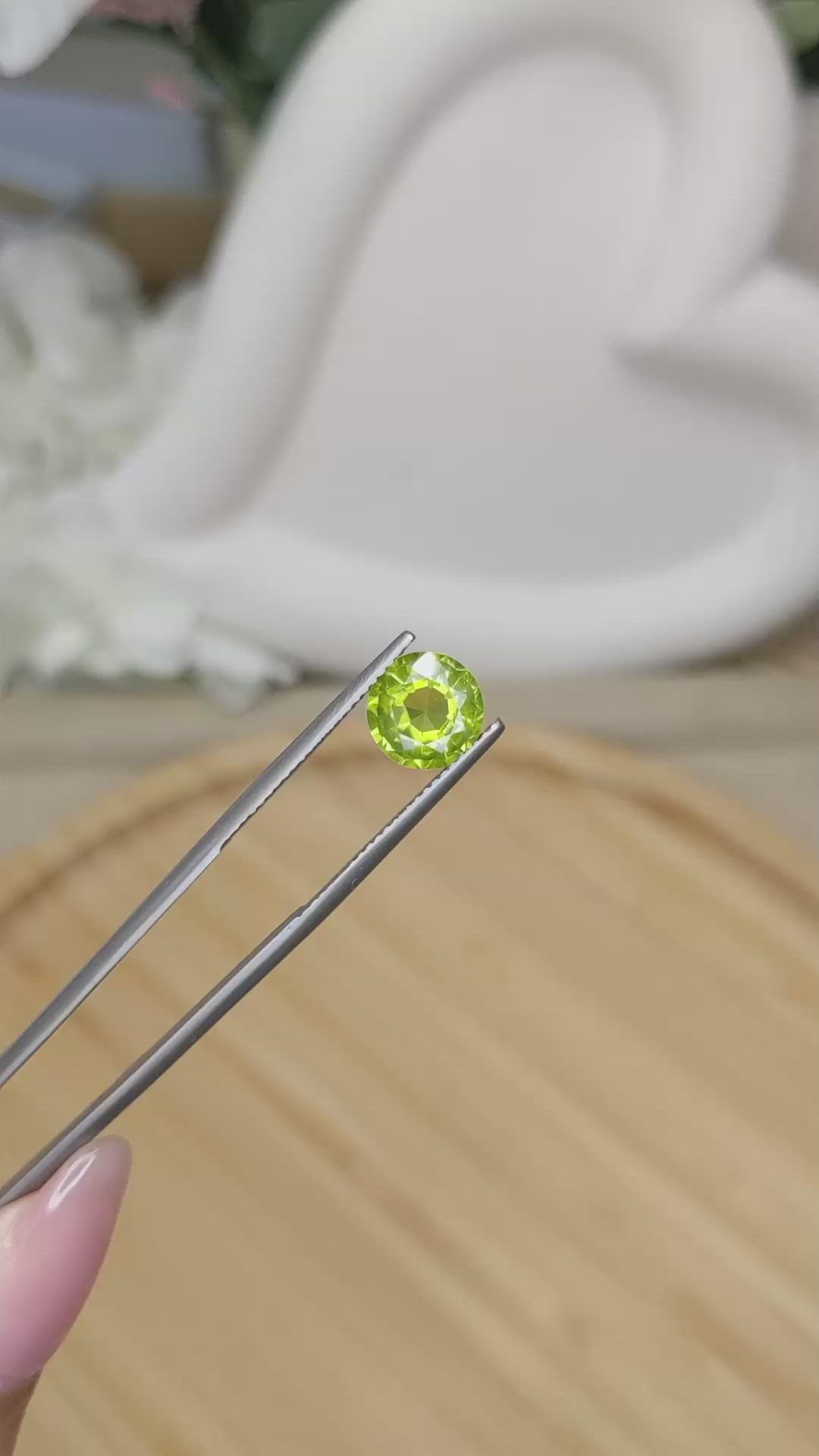 1.91 Ct. Yellowish Green Chrysoberyl from Ceylon (Sri Lanka) Size Video