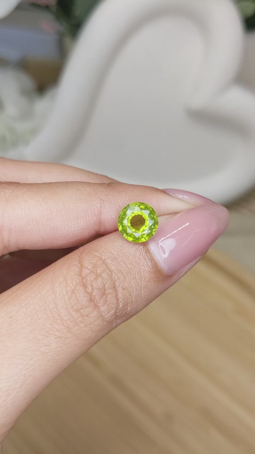 1.91 Ct. Yellowish Green Chrysoberyl from Ceylon (Sri Lanka) Size Video