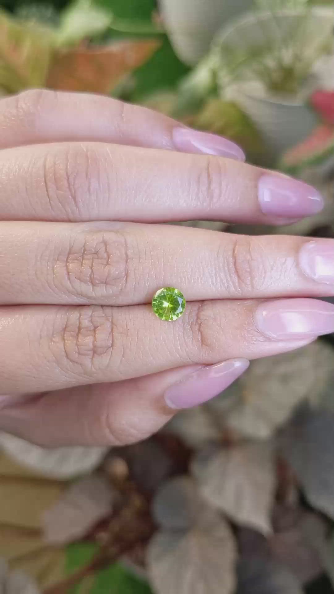 0.89 Ct. Yellowish Green Chrysoberyl from Ceylon (Sri Lanka) Size Video