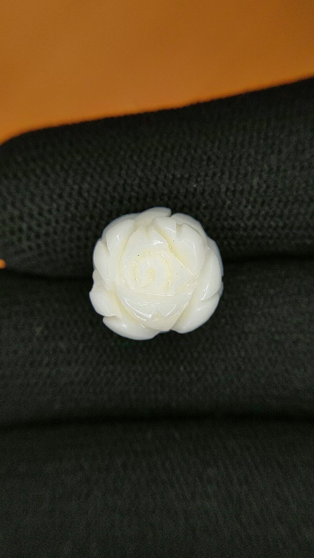 8.41 Ct. Salmon and White Coral from Italy Size Video