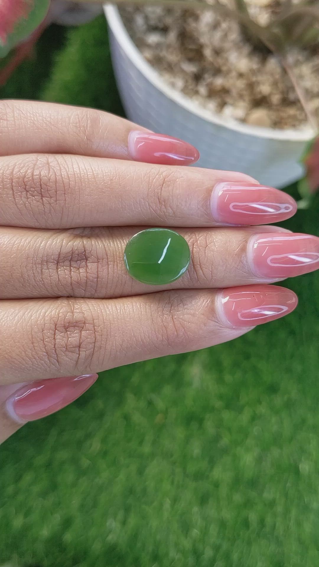 5.04 Ct. Green Jade from Burma (Myanmar) Size Video