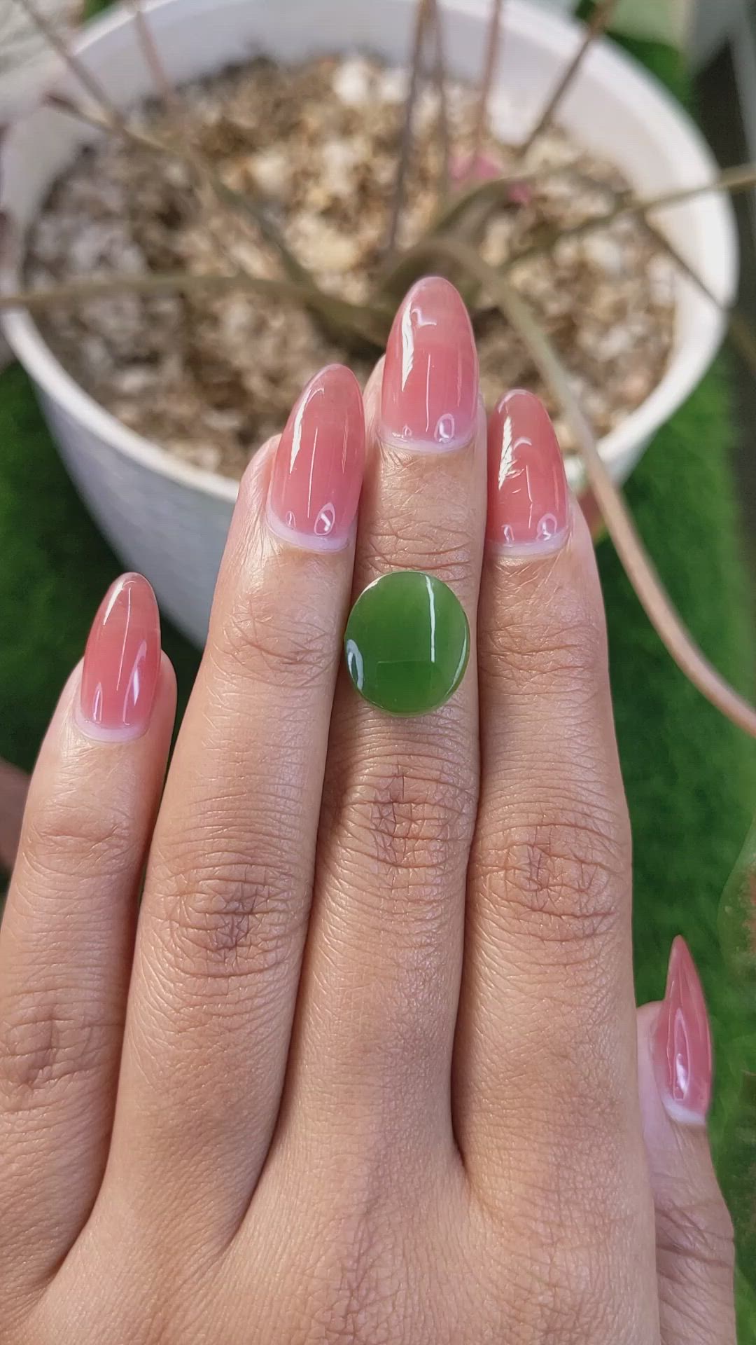 5.04 Ct. Green Jade from Burma (Myanmar) Size Video