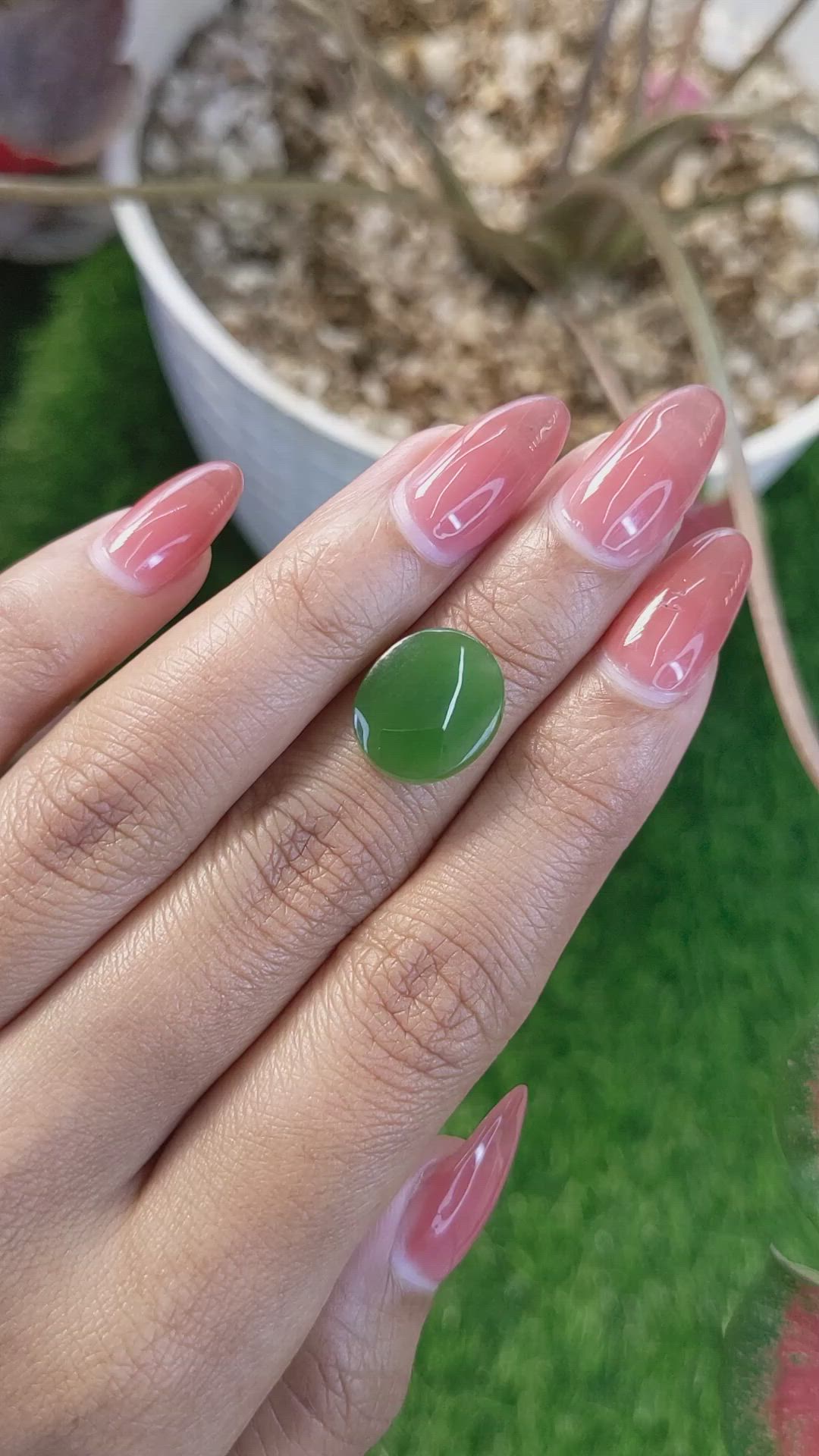 5.04 Ct. Green Jade from Burma (Myanmar) Size Video
