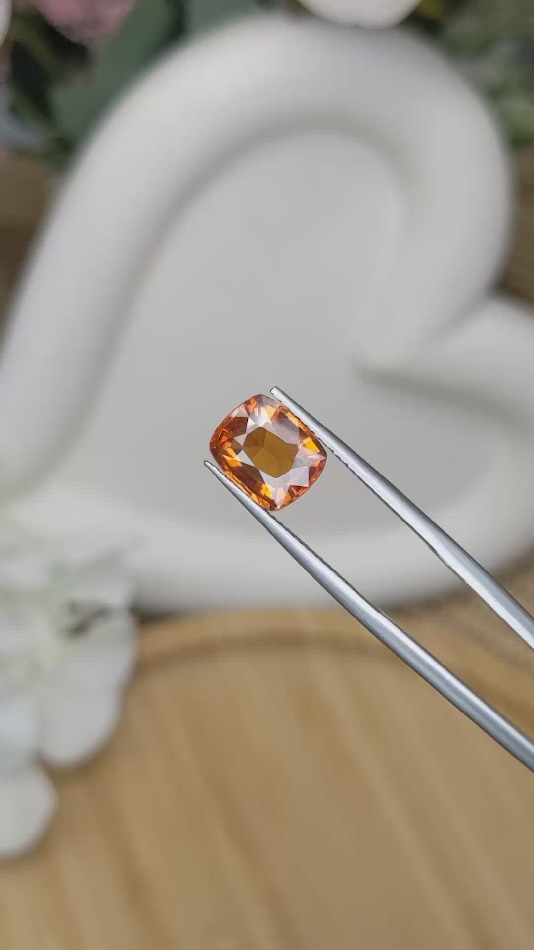 2.92 Ct. Orange Hessonite Garnet from Madagascar Size Video