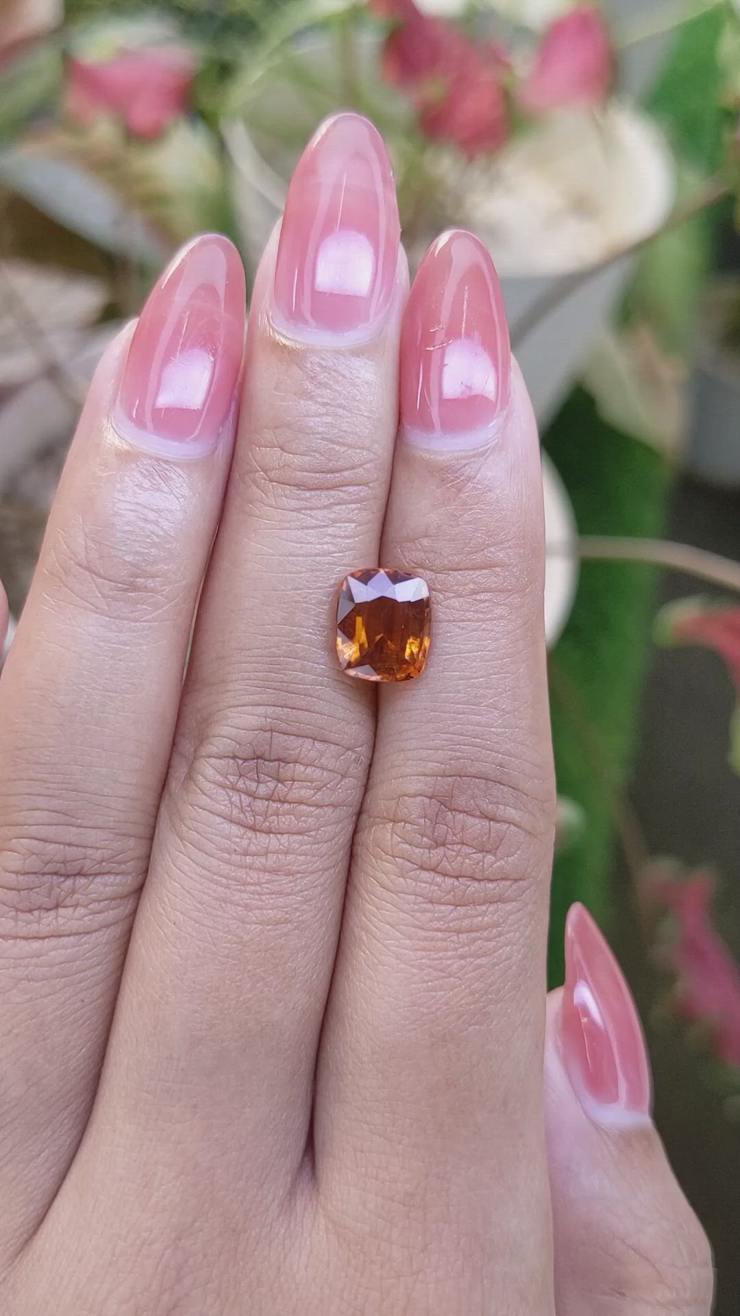 2.92 Ct. Orange Hessonite Garnet from Madagascar Size Video