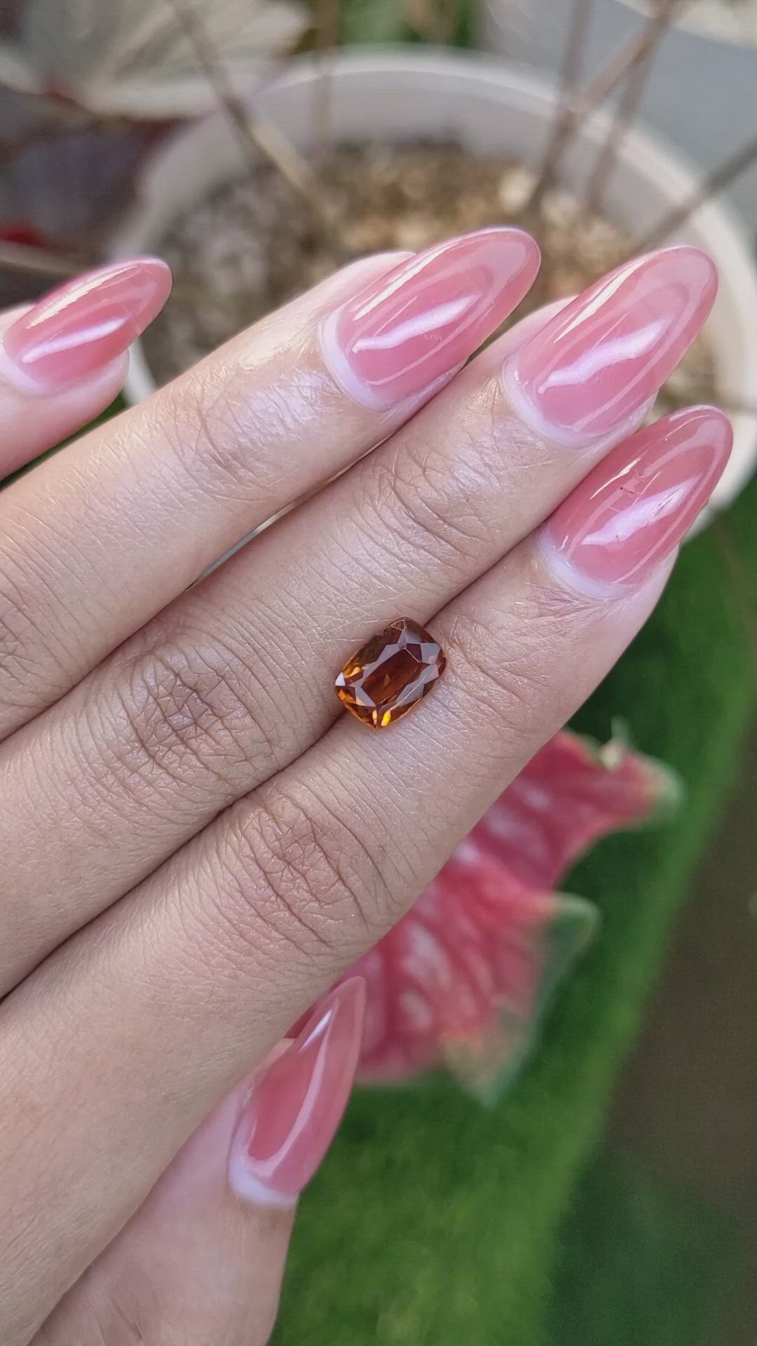 2.54 Ct. Orange Hessonite Garnet from Madagascar Size Video