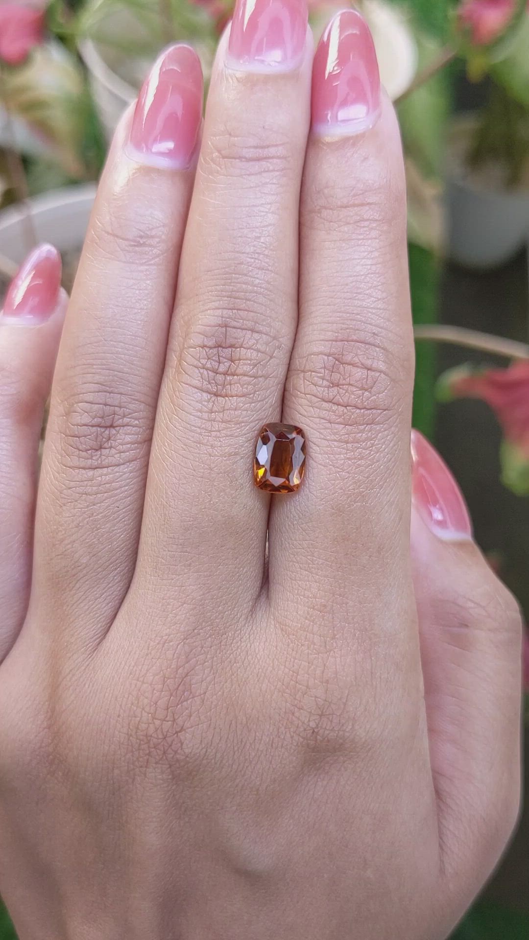 2.54 Ct. Orange Hessonite Garnet from Madagascar Size Video