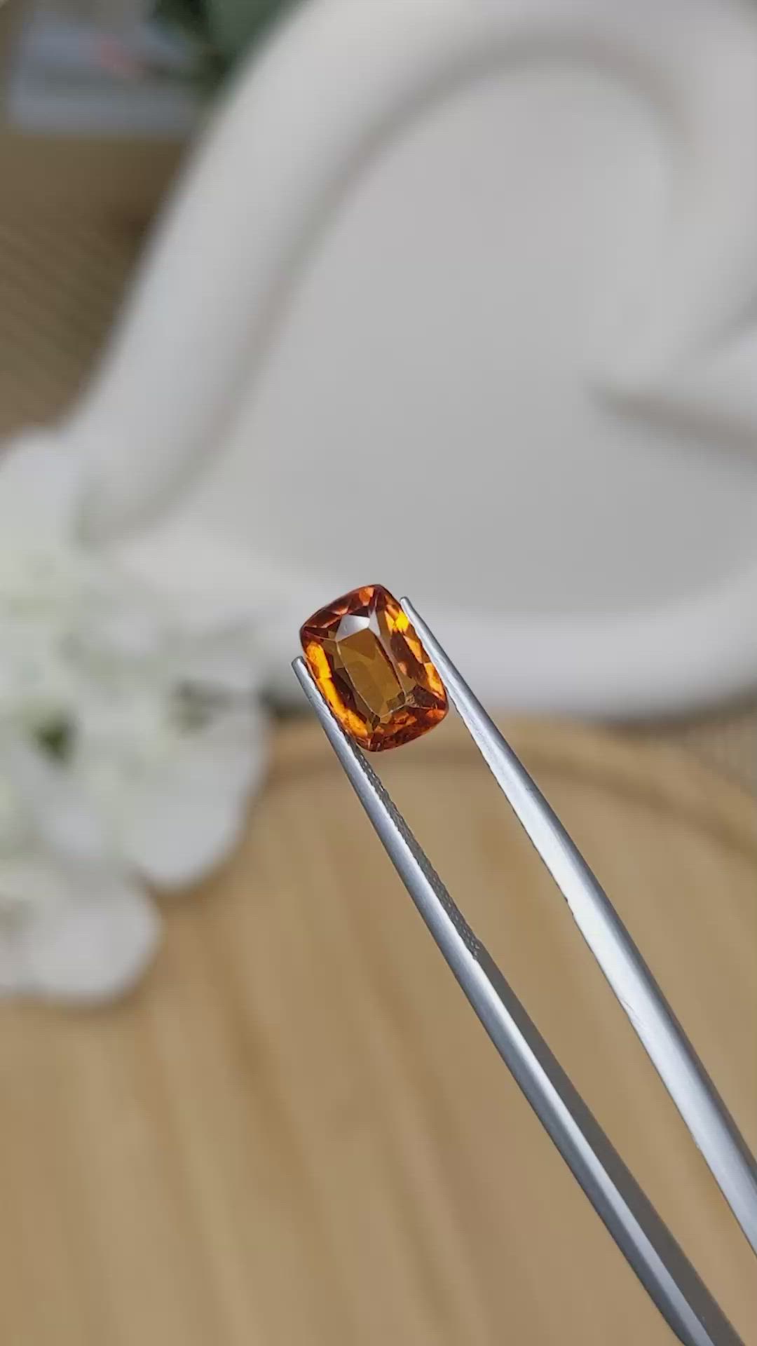 2.54 Ct. Orange Hessonite Garnet from Madagascar Size Video