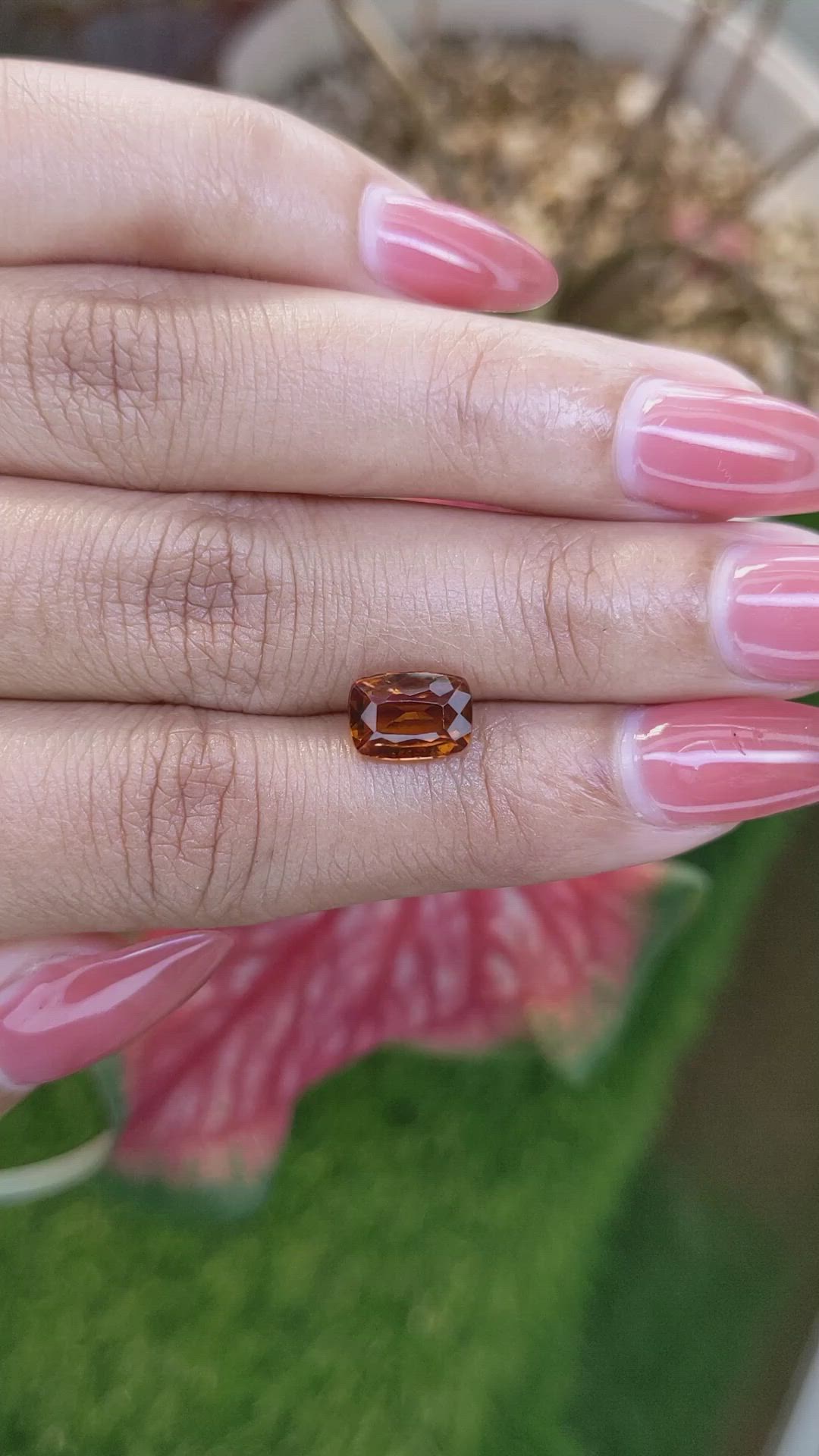 2.54 Ct. Orange Hessonite Garnet from Madagascar Size Video