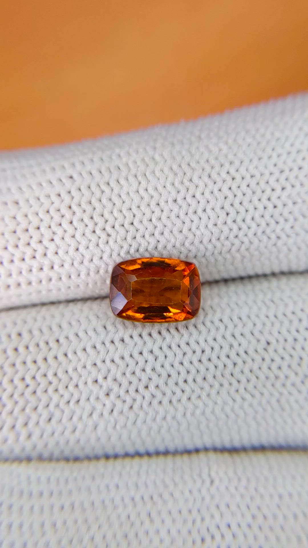 2.54 Ct. Orange Hessonite Garnet from Madagascar Size Video