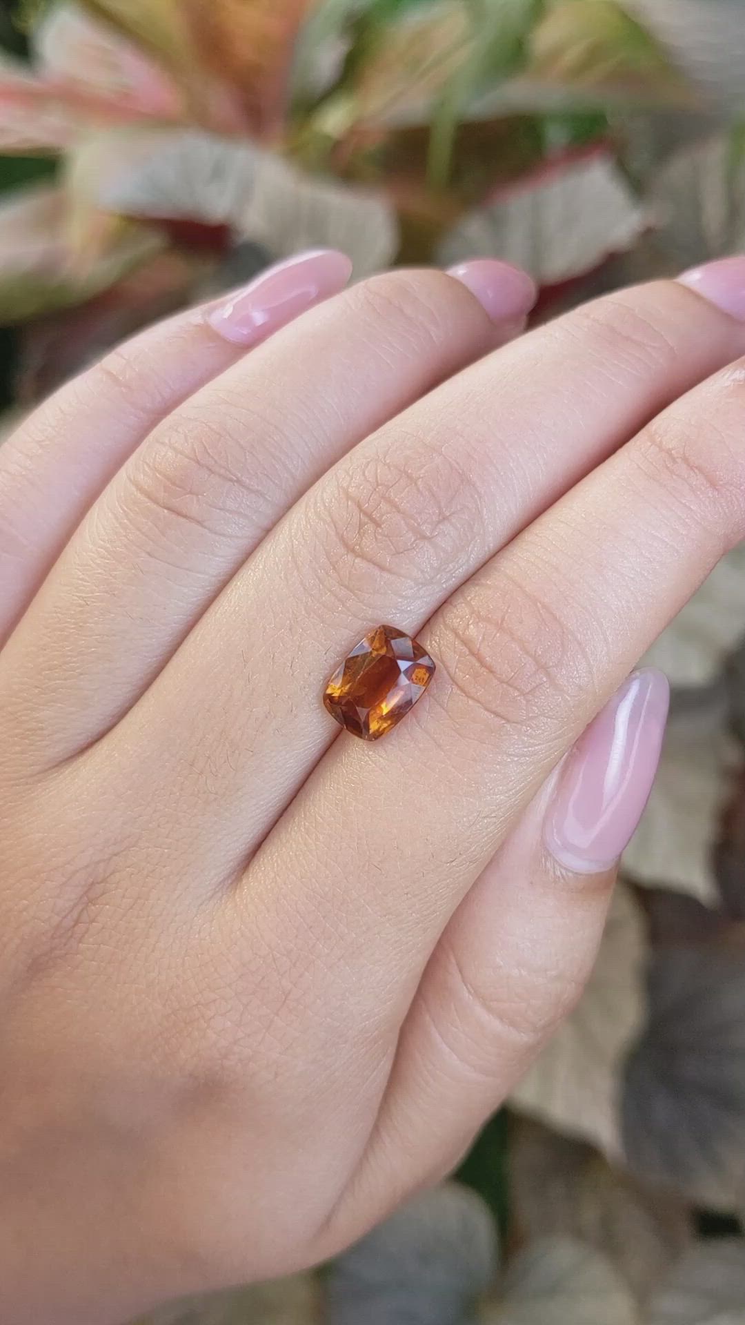 2.93 Ct. Orange Hessonite Garnet from Madagascar Size Video