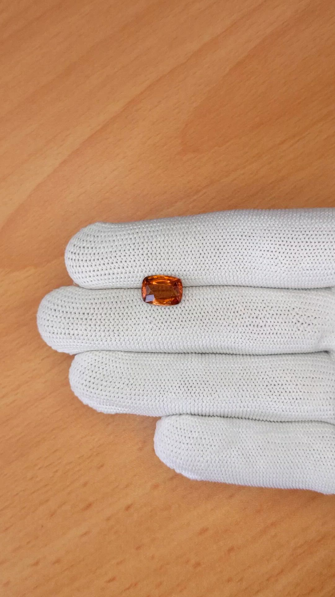 2.93 Ct. Orange Hessonite Garnet from Madagascar Size Video