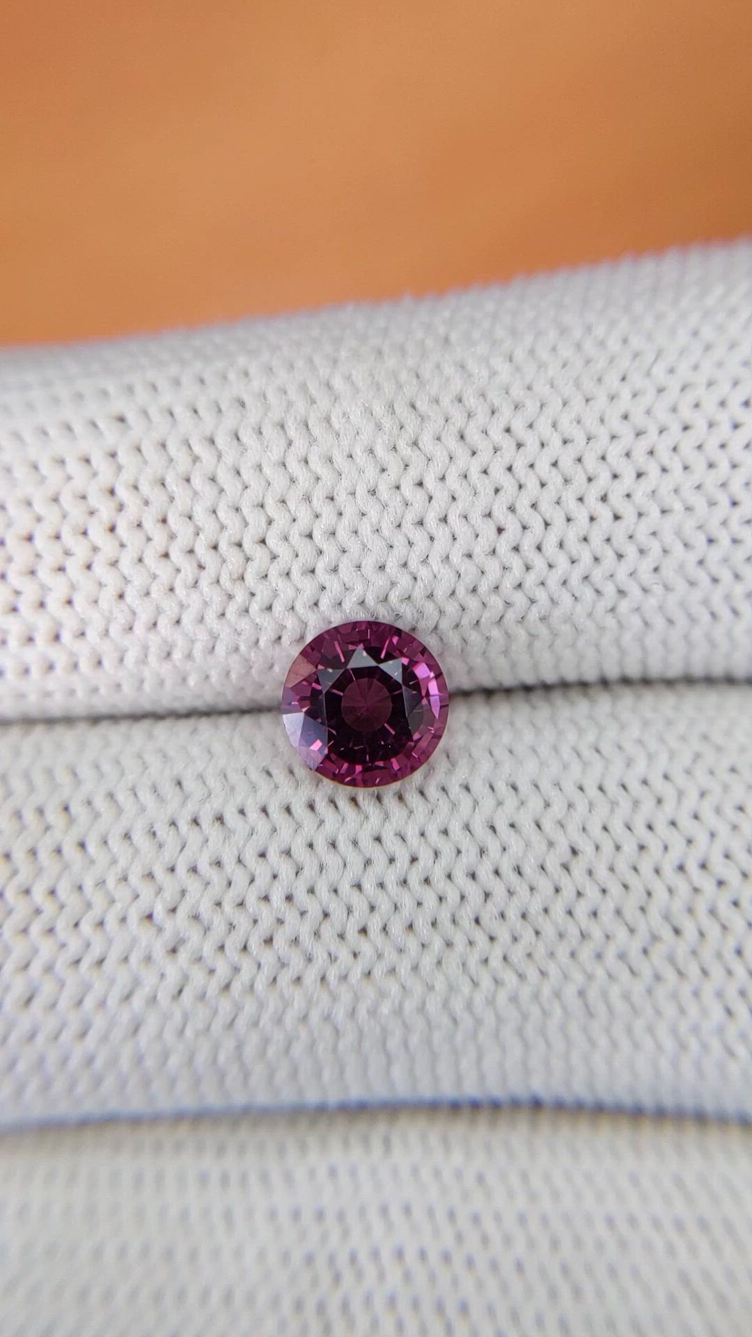 1.48 Ct. Purplish Pink Rhodolite Garnet from Ceylon (Sri Lanka) Size Video