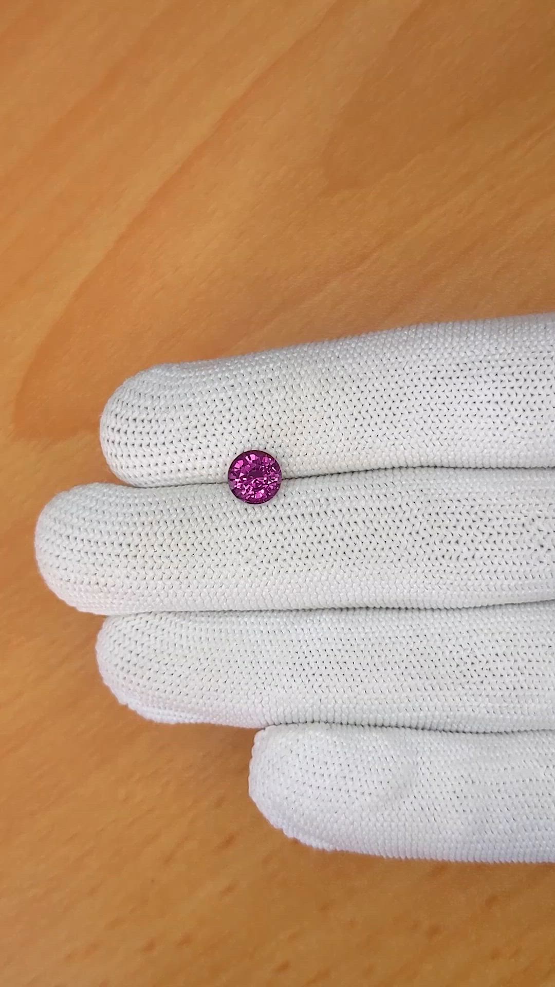 1.48 Ct. Purplish Pink Rhodolite Garnet from Ceylon (Sri Lanka) Size Video