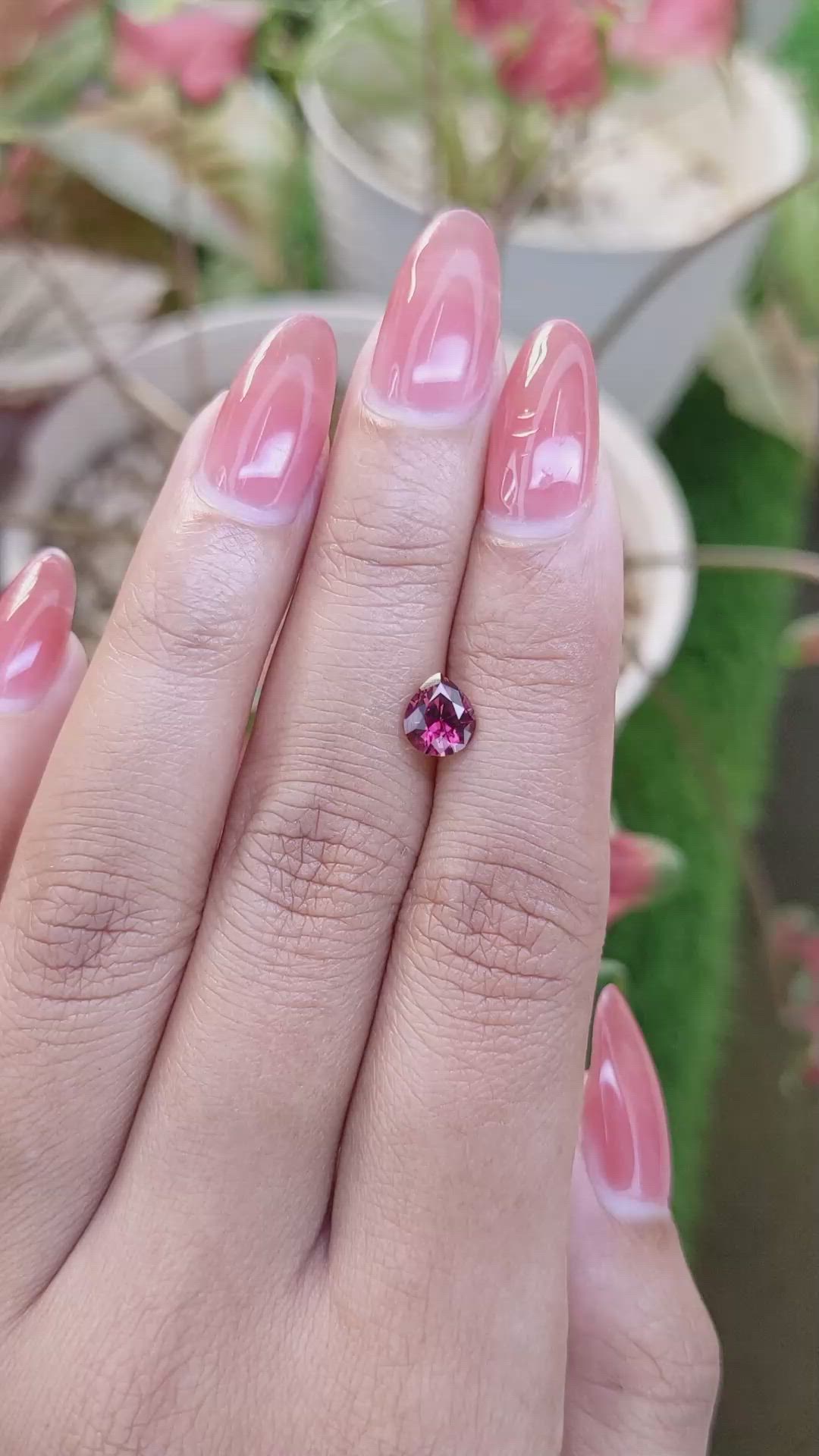 1.03 Ct. Pinkish Red Garnet from Ceylon (Sri Lanka) Size Video
