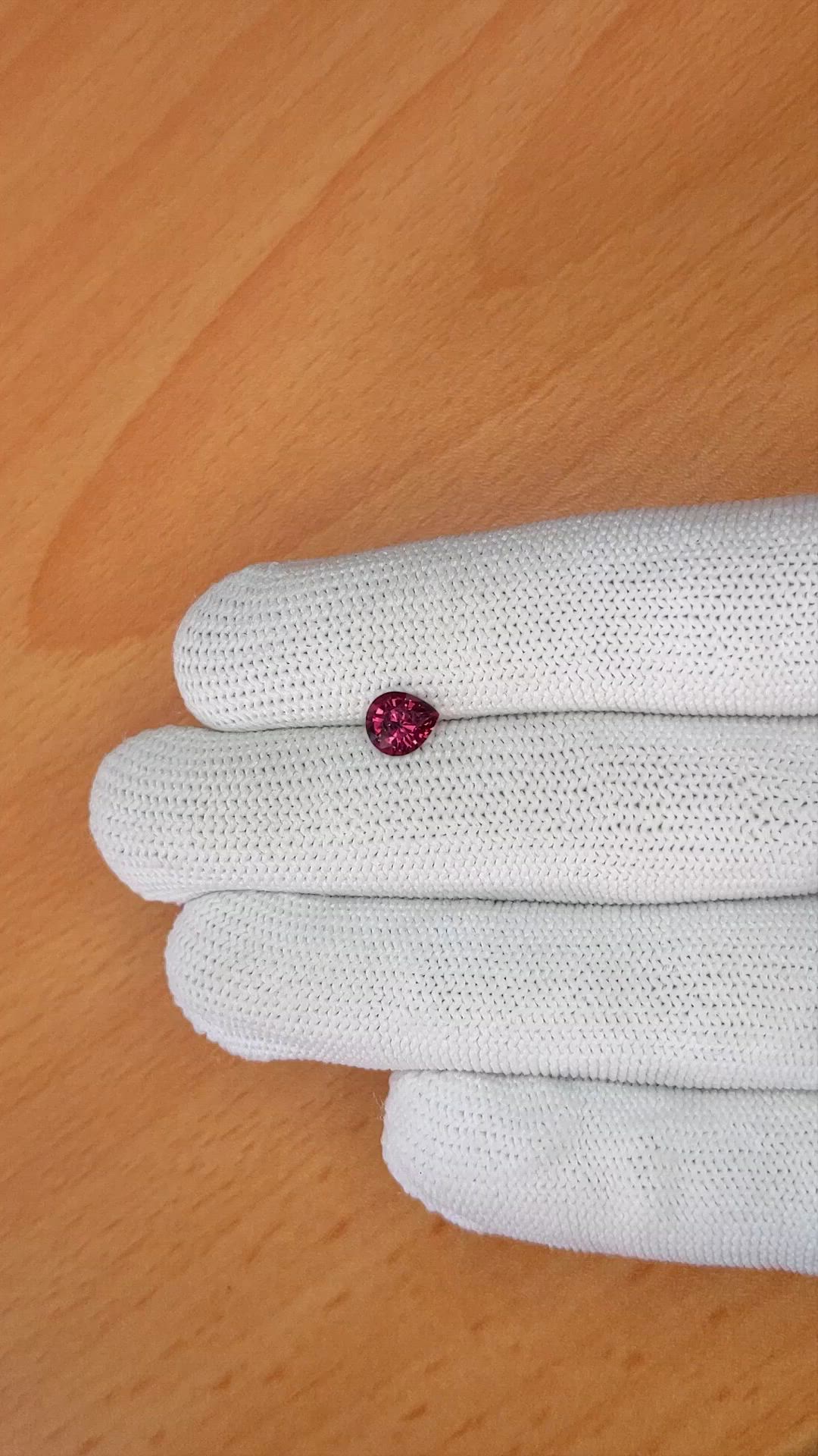 1.03 Ct. Pinkish Red Garnet from Ceylon (Sri Lanka) Size Video