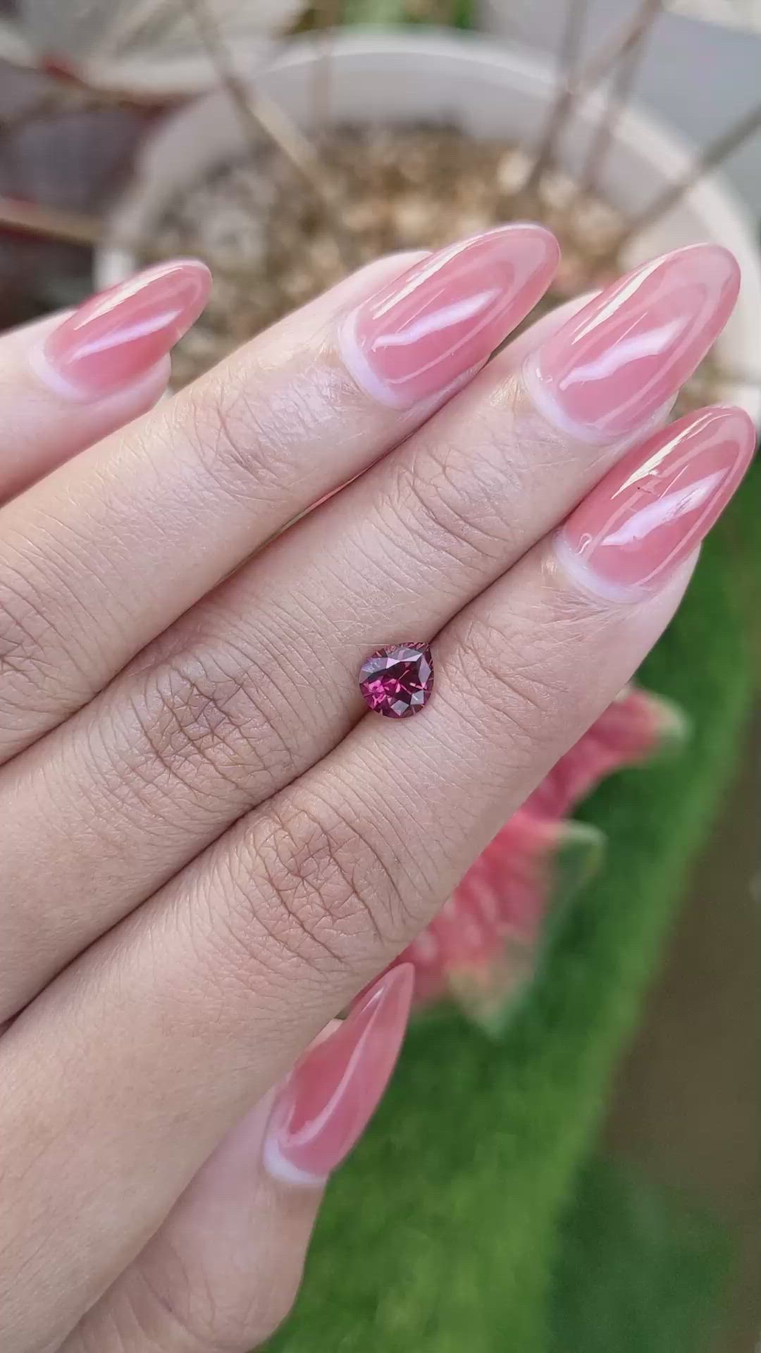1.03 Ct. Pinkish Red Garnet from Ceylon (Sri Lanka) Size Video
