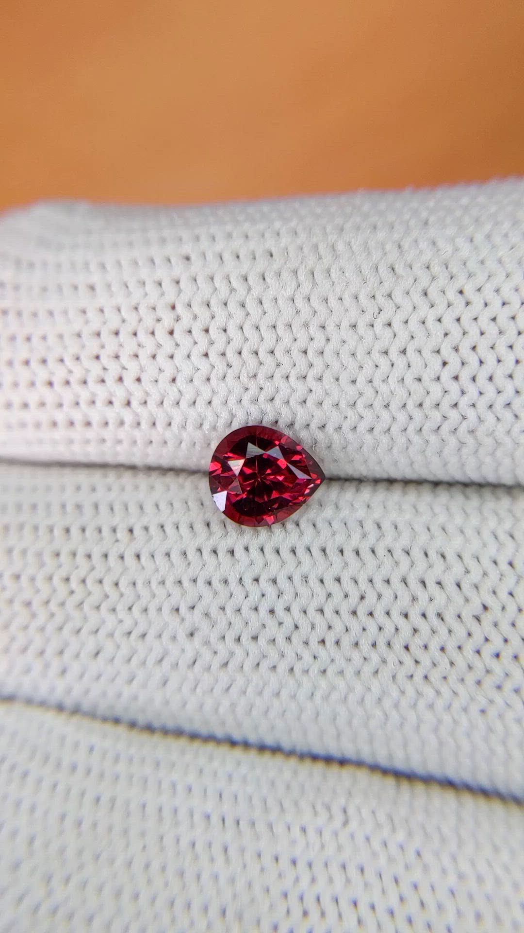1.03 Ct. Pinkish Red Garnet from Ceylon (Sri Lanka) Size Video