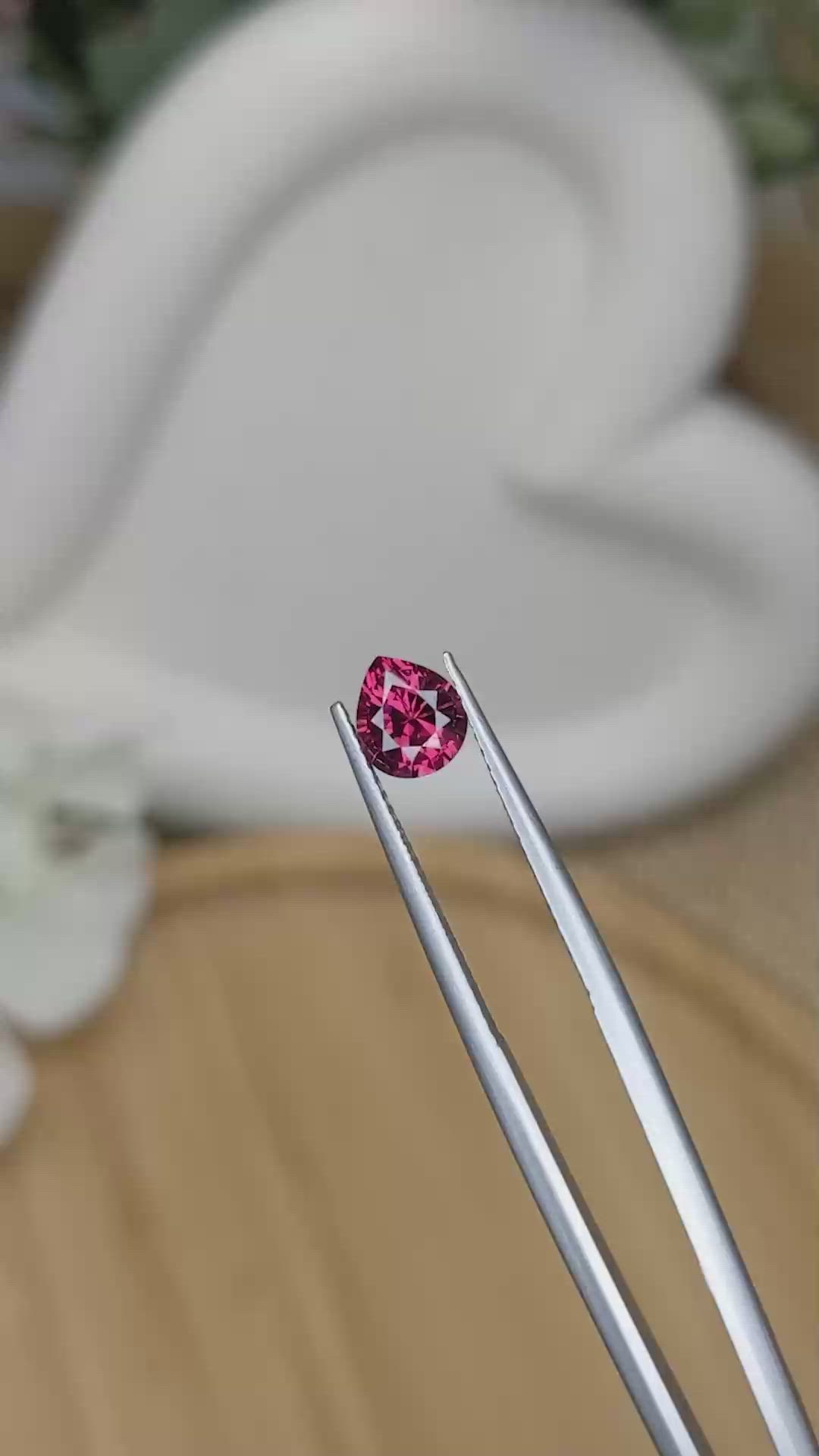 1.03 Ct. Pinkish Red Garnet from Ceylon (Sri Lanka) Size Video