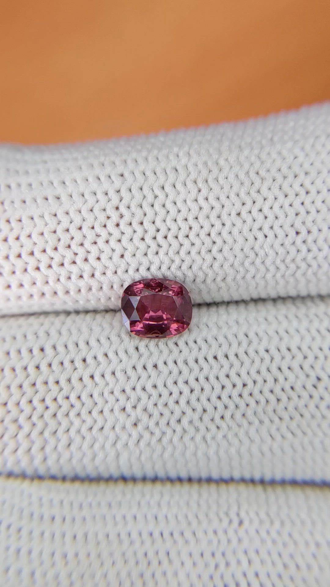 0.86 Ct. Purplish Pink Garnet from Ceylon (Sri Lanka) Size Video