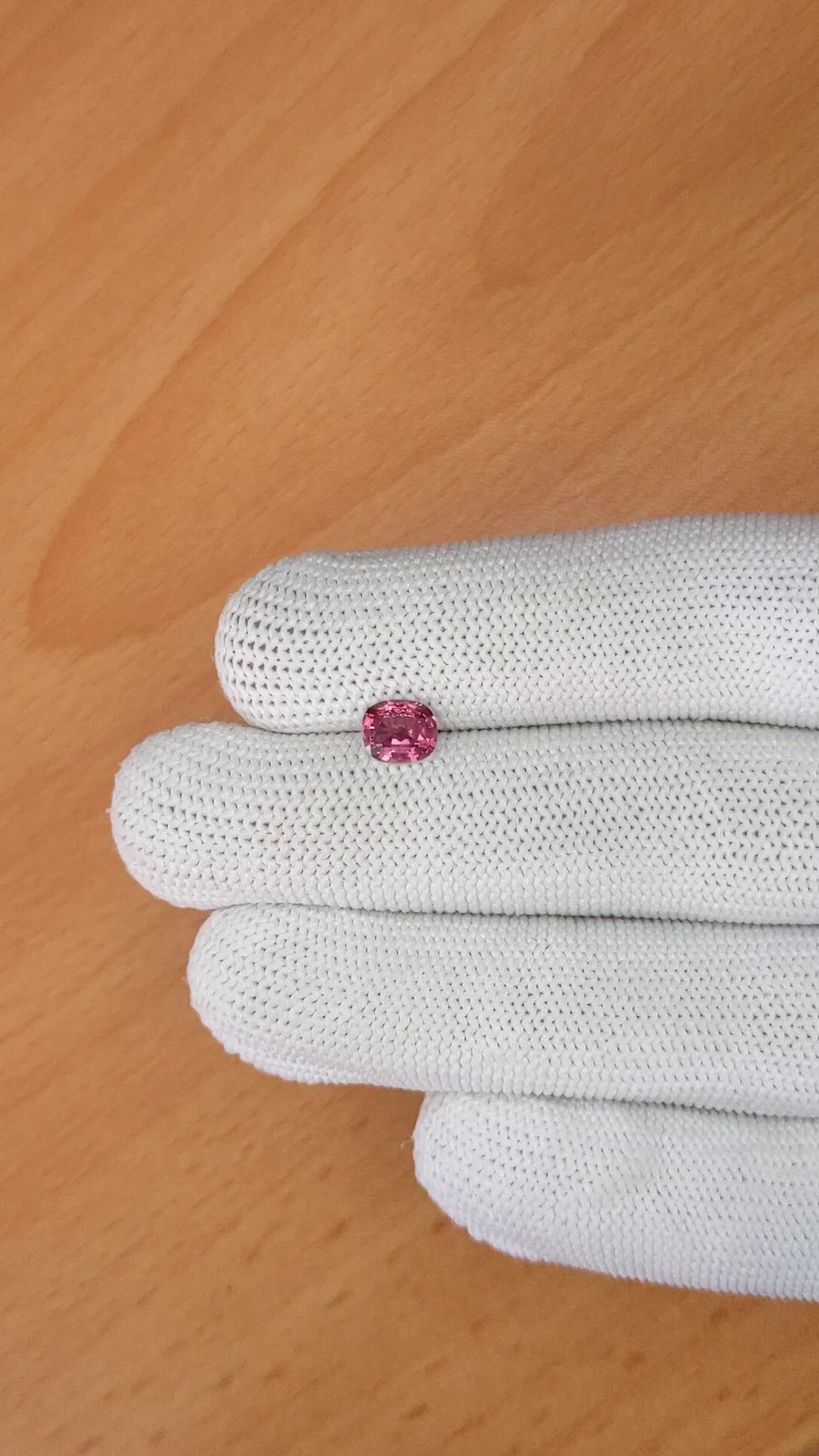 0.86 Ct. Purplish Pink Garnet from Ceylon (Sri Lanka) Size Video