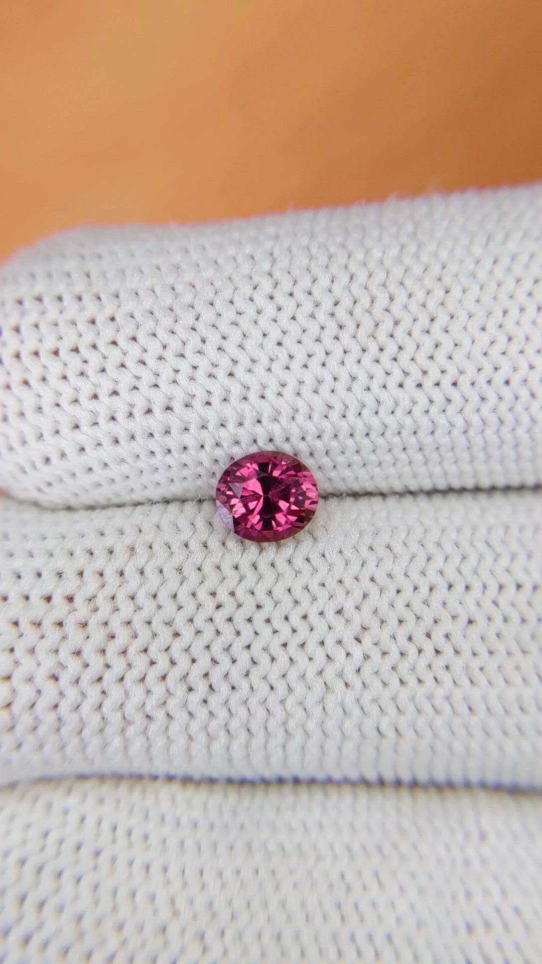 0.74 Ct. Purplish Pink Rhodolite Garnet from Ceylon (Sri Lanka) Size Video