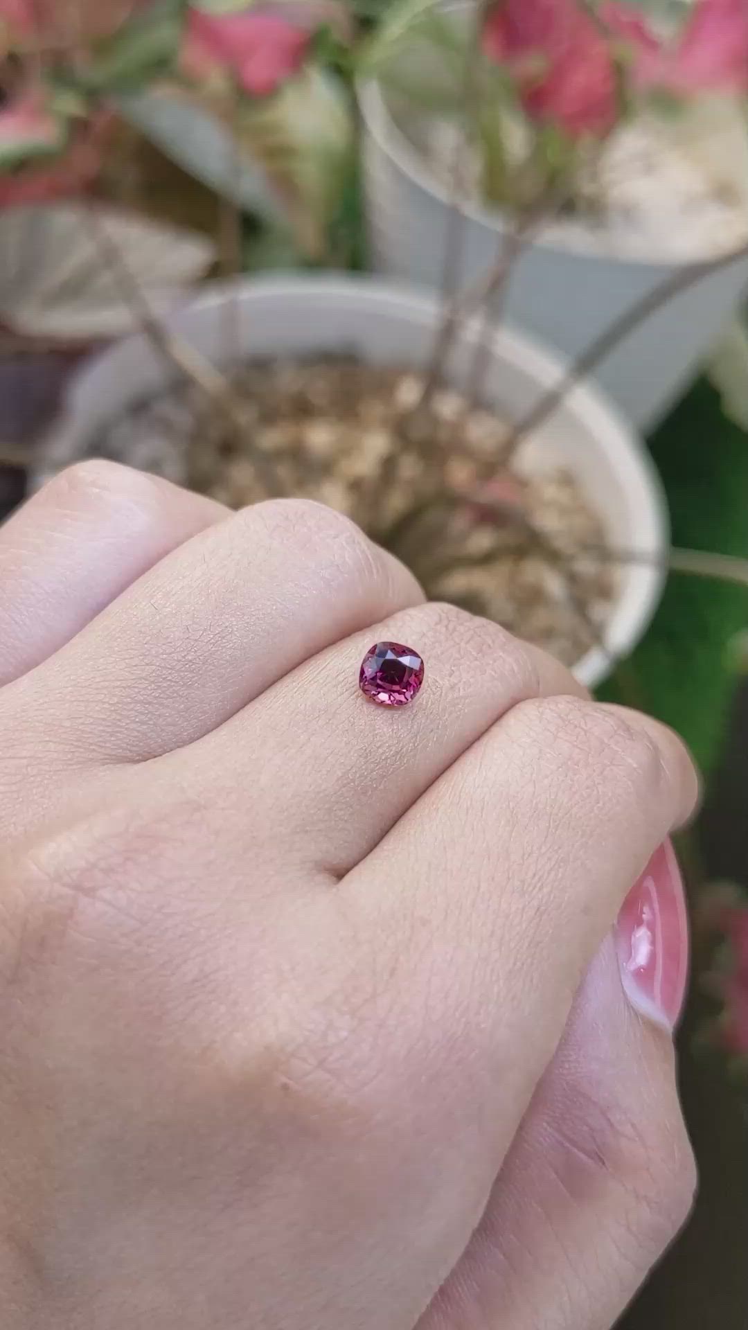 1.08 Ct. Purplish Pink Garnet from Ceylon (Sri Lanka) Size Video