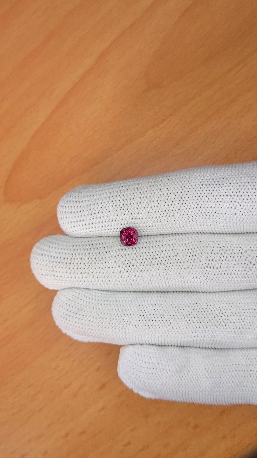 1.08 Ct. Purplish Pink Garnet from Ceylon (Sri Lanka) Size Video