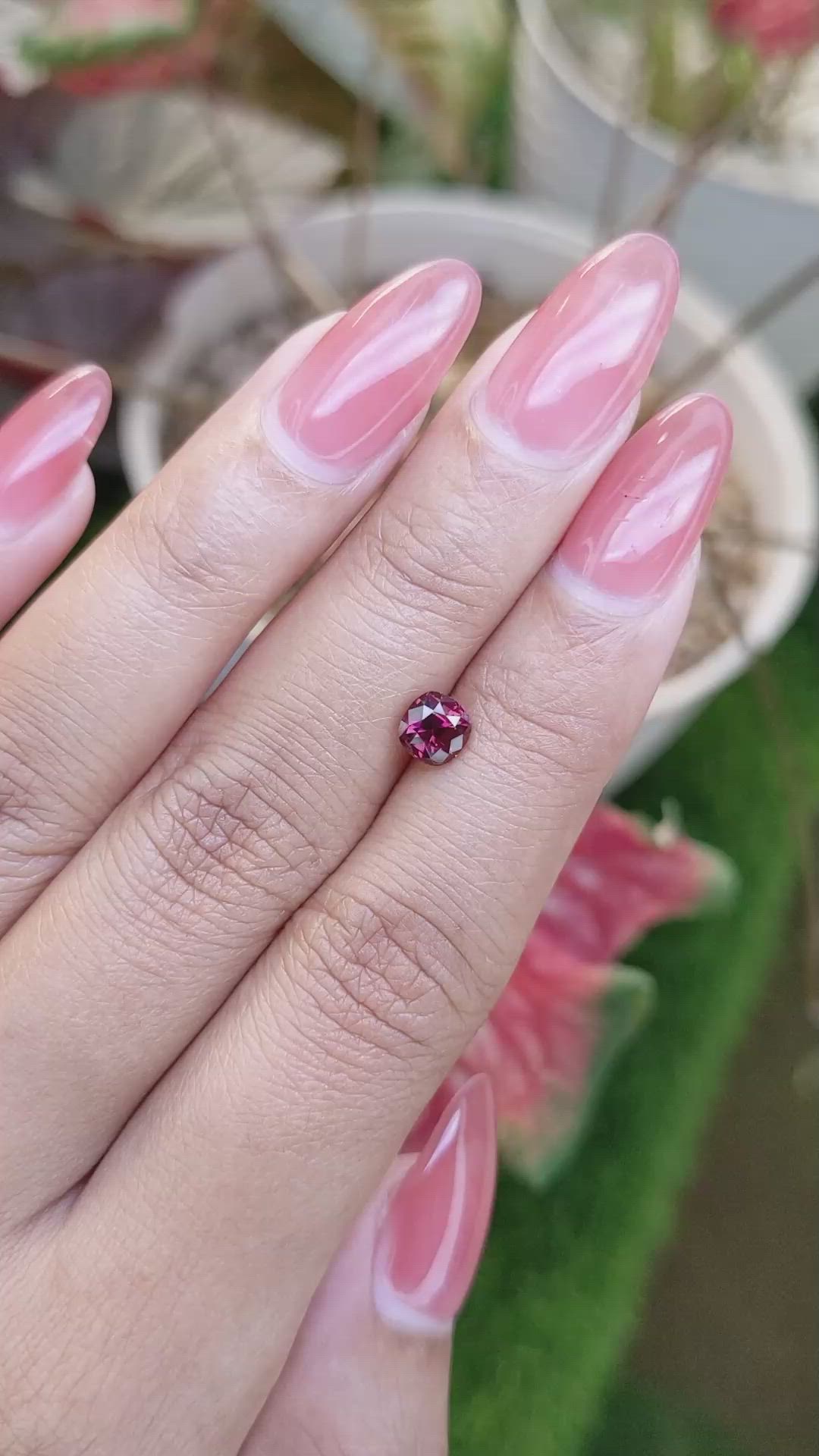 1.08 Ct. Purplish Pink Garnet from Ceylon (Sri Lanka) Size Video