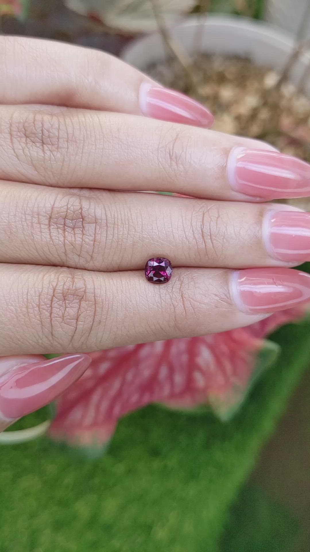 1.08 Ct. Purplish Pink Garnet from Ceylon (Sri Lanka) Size Video