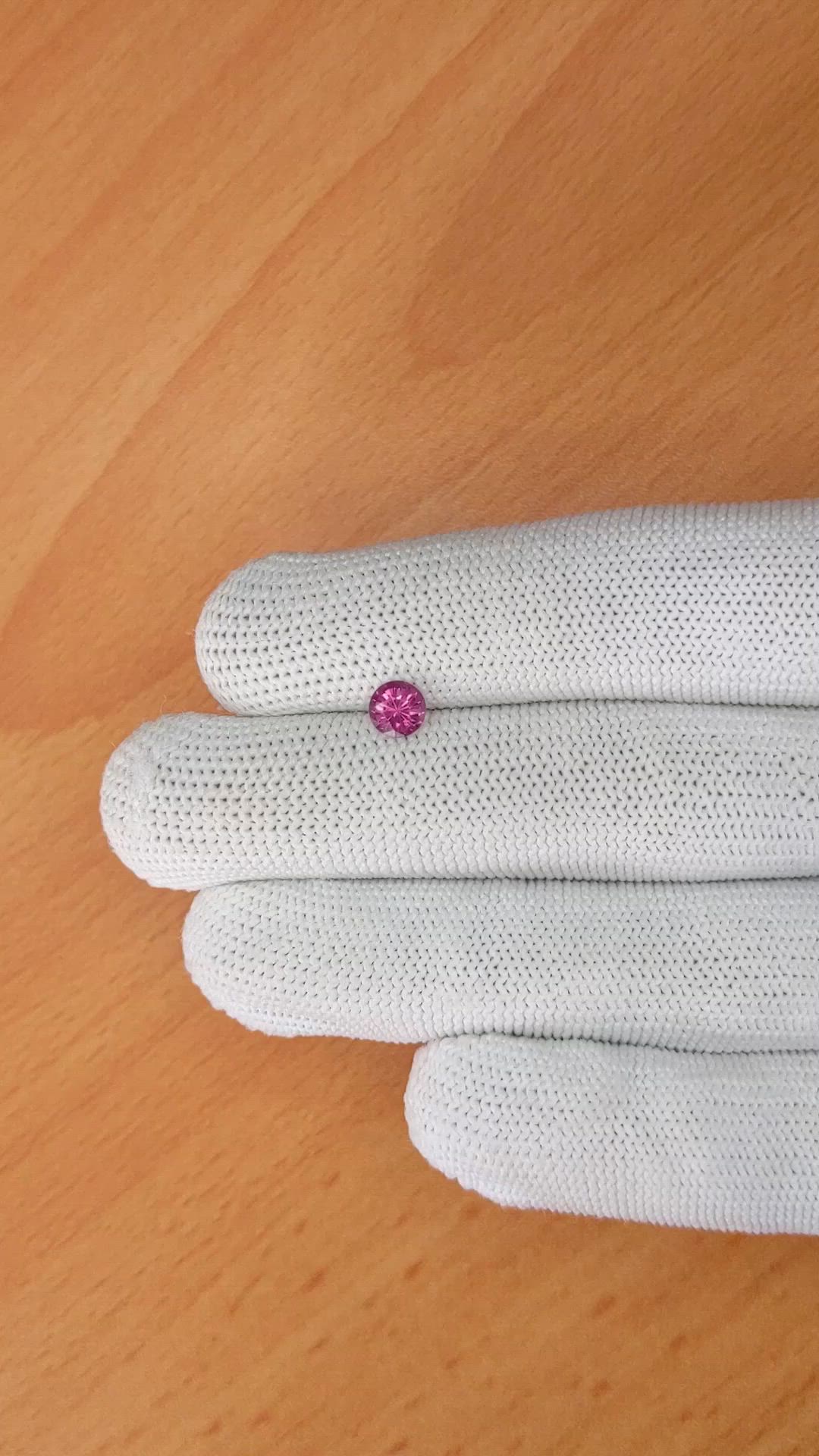 0.75 Ct. Pinkish Purple Garnet from Ceylon (Sri Lanka) Size Video