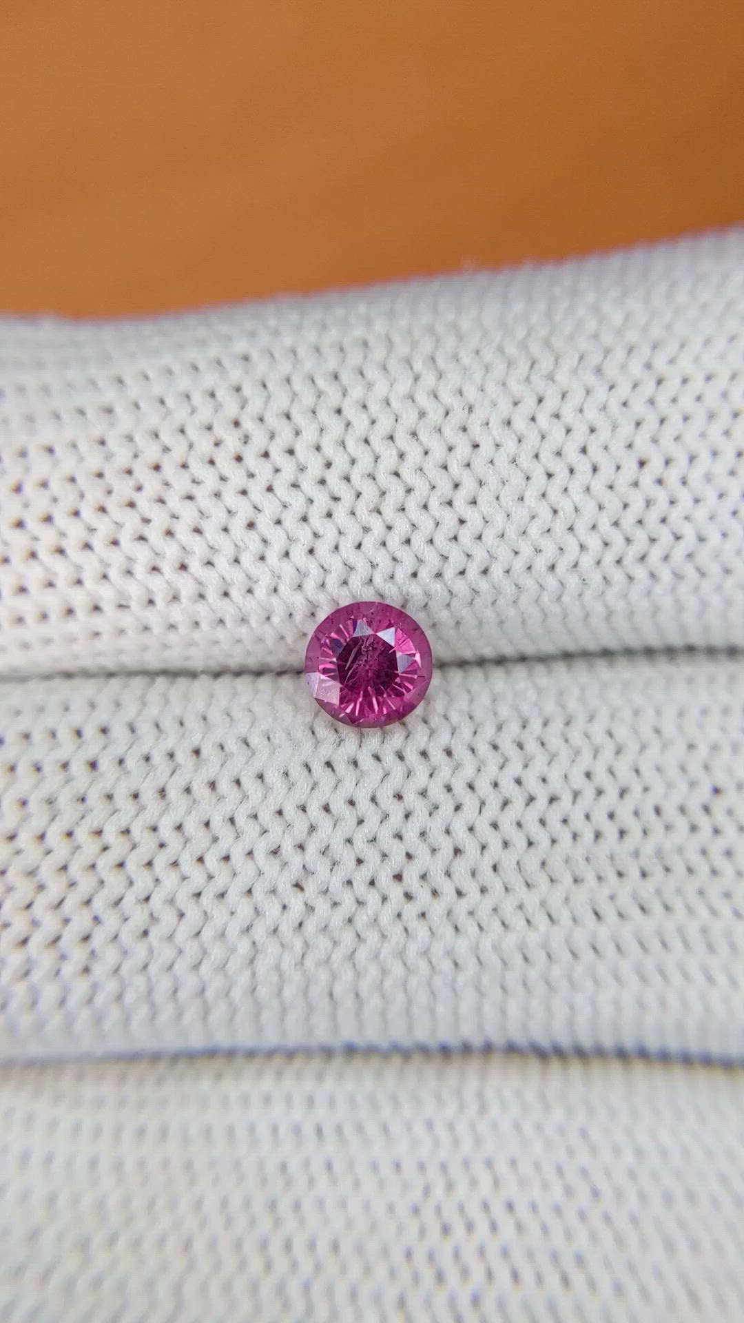 0.75 Ct. Pinkish Purple Garnet from Ceylon (Sri Lanka) Size Video