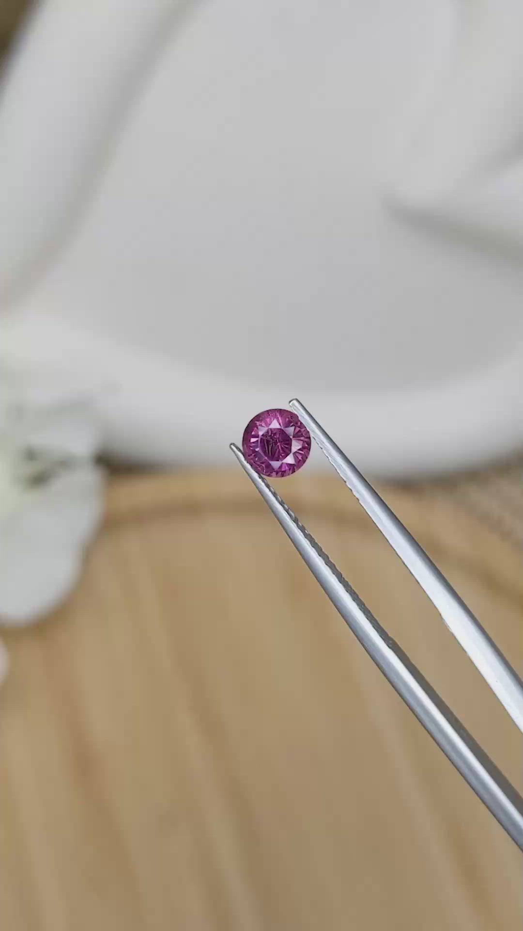 0.75 Ct. Pinkish Purple Garnet from Ceylon (Sri Lanka) Size Video